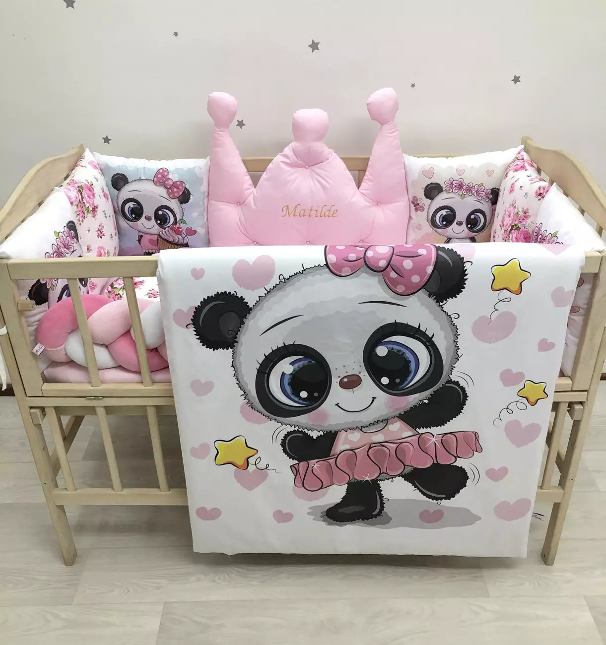 Crib set “Panda” - Baby Bedding Worlds