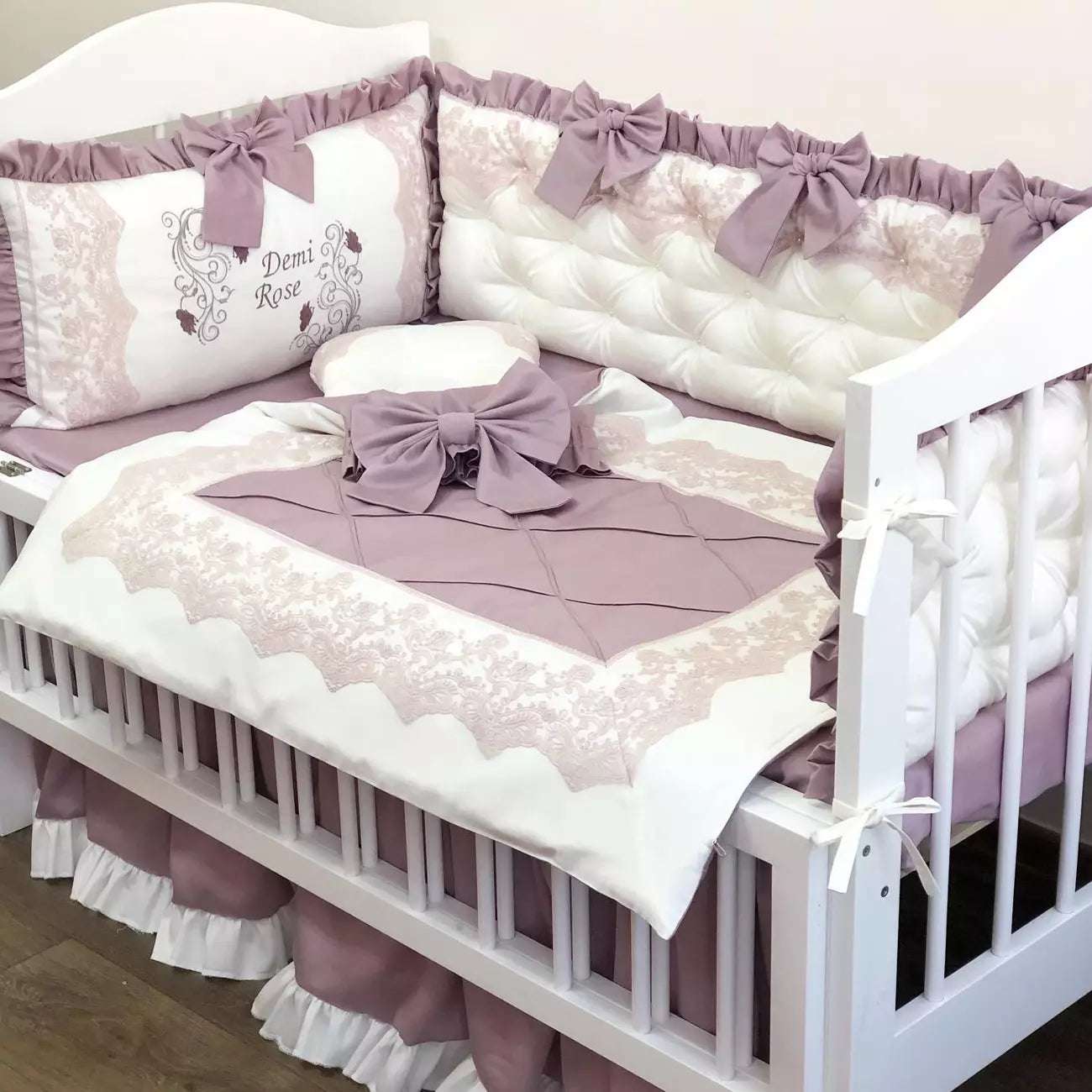 Personalized Crib Bedding sets “Lilac dream” - Baby Bedding Worlds