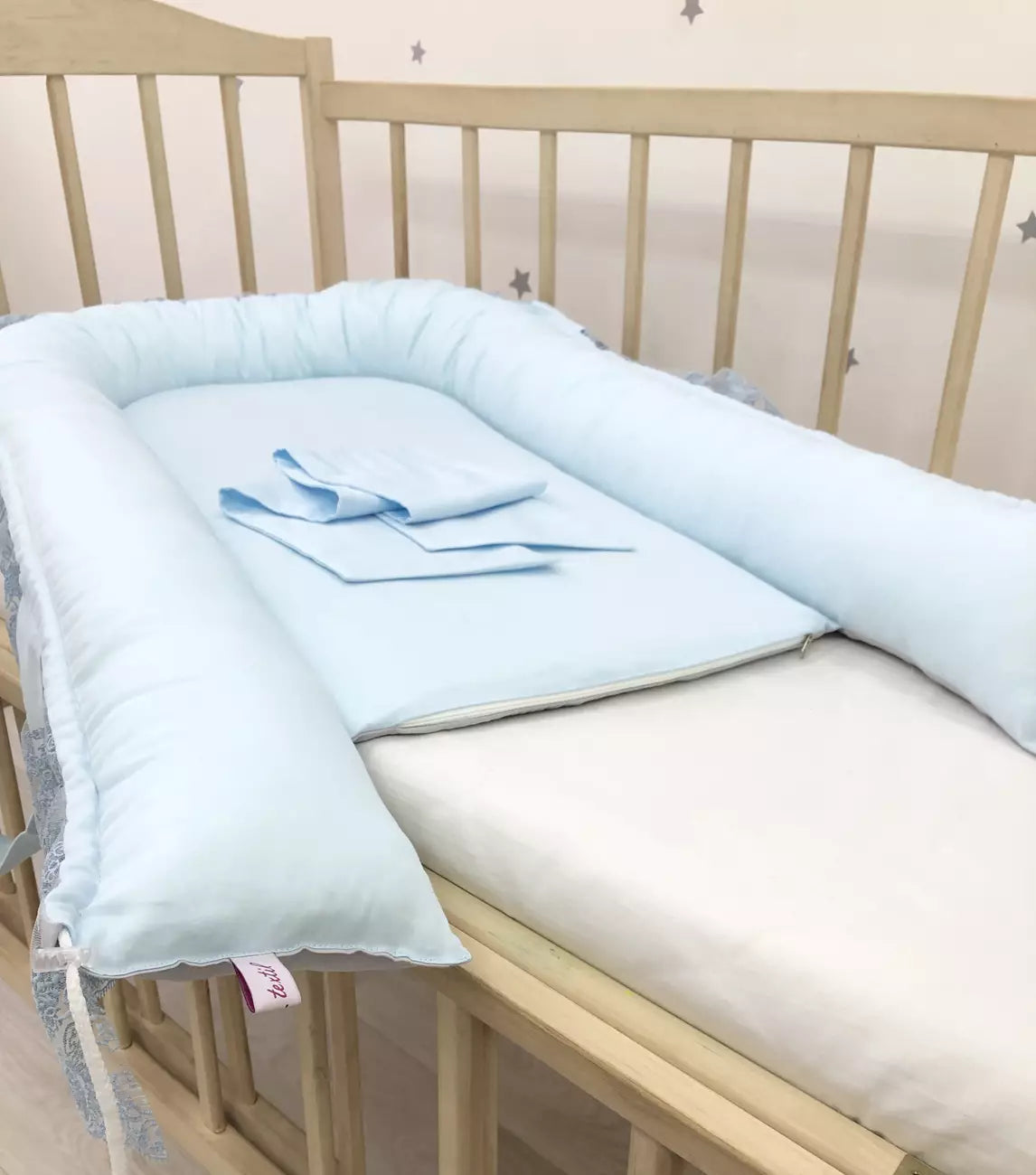 Baby Nest “Blue lace” - Baby Bedding Worlds