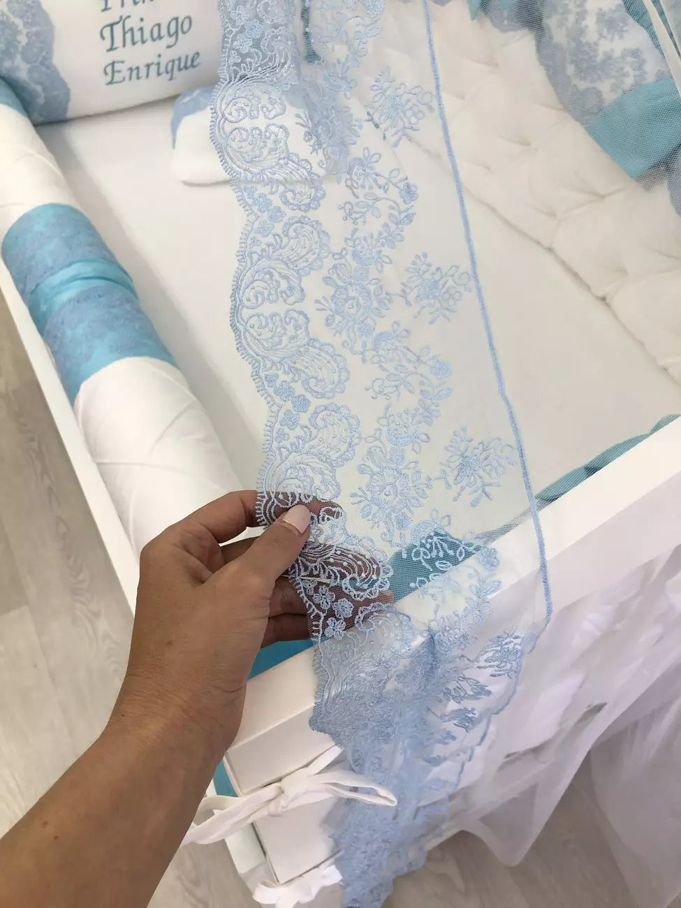Crib set “Azure Royal Dream” - Baby Bedding Worlds