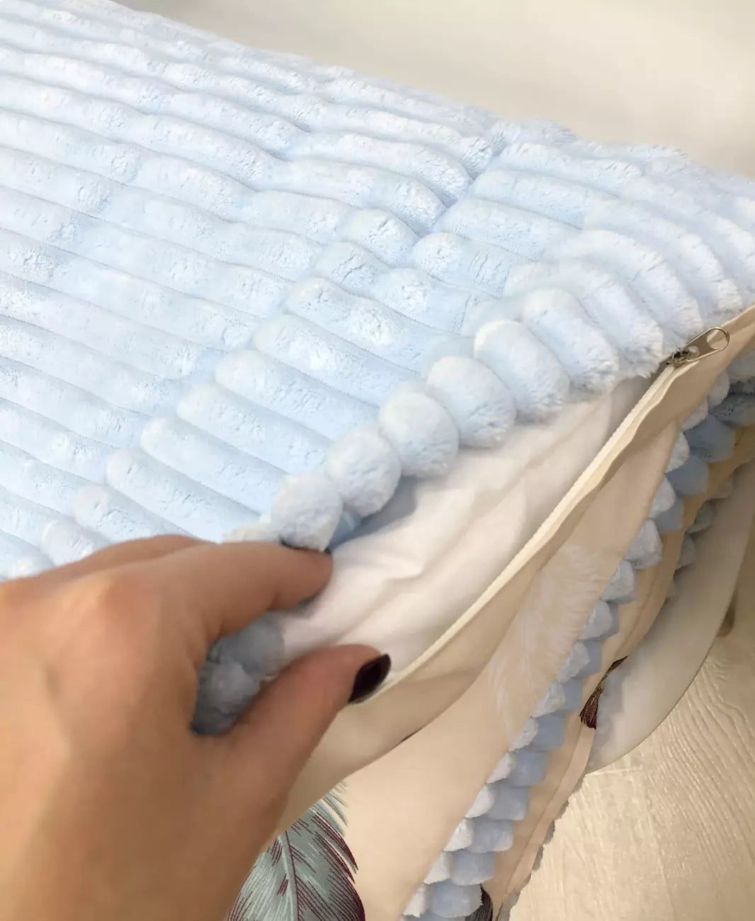Baby nest blue lounger with the baby comforter - Baby Bedding Worlds