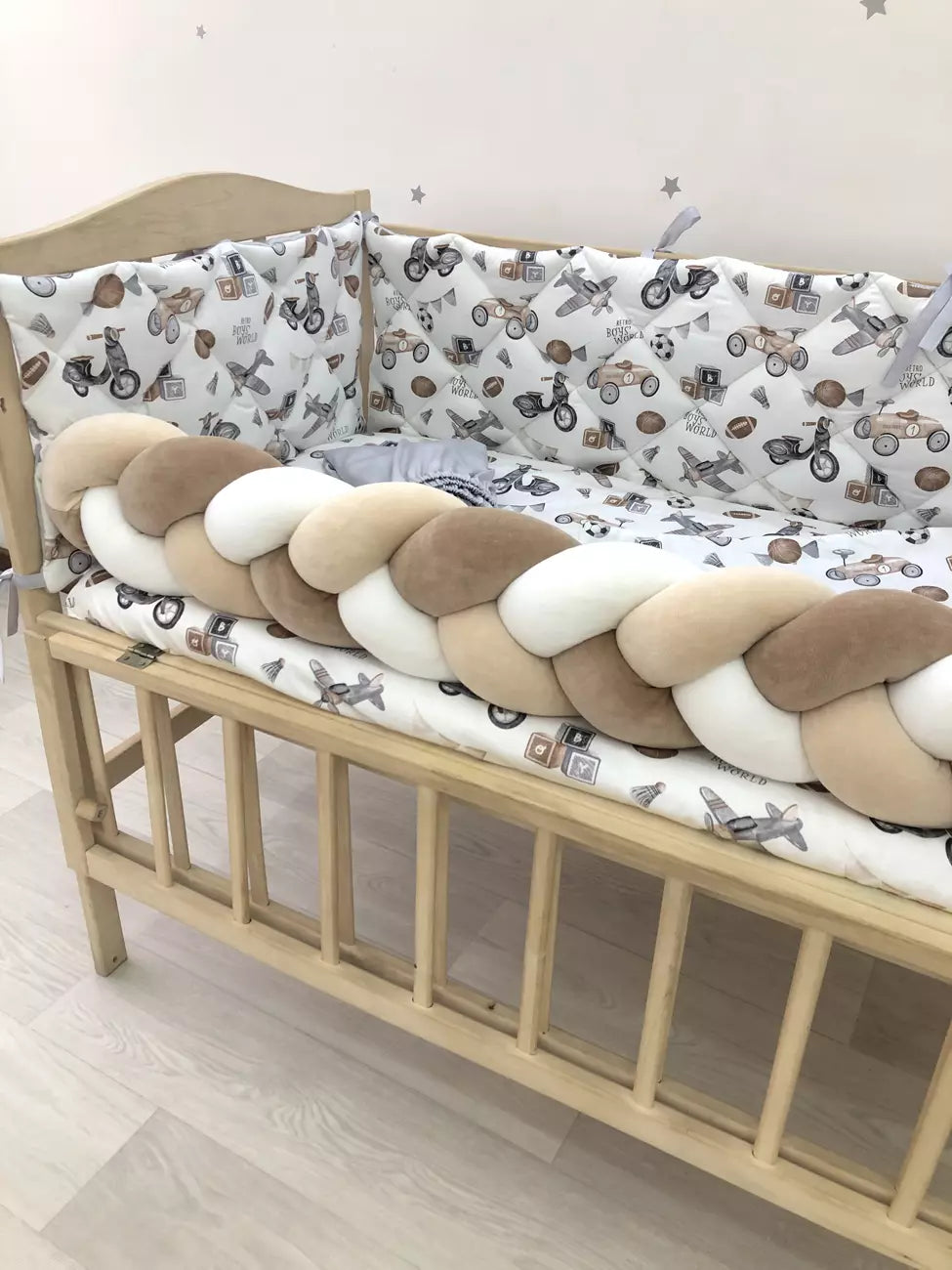 Crib set “Retro cars” - Baby Bedding Worlds