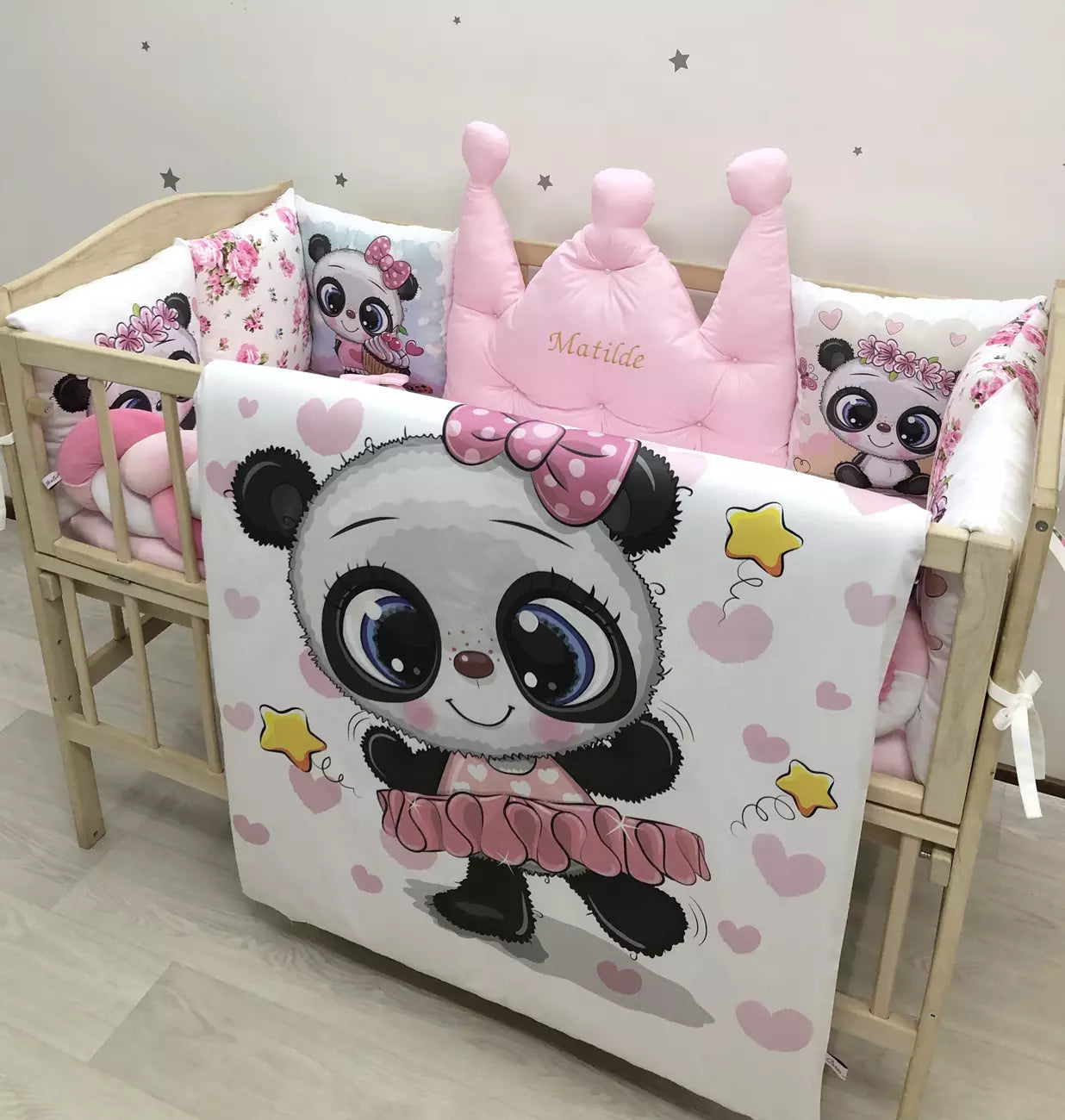 Crib set “Panda” - Baby Bedding Worlds