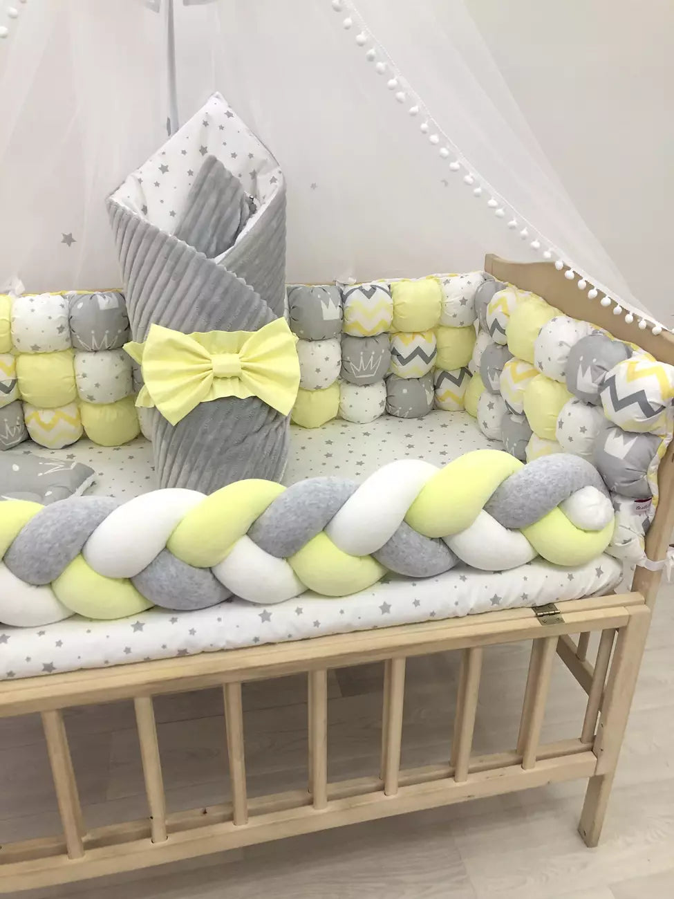Crib set “Neutral bedding set” - Baby Bedding Worlds