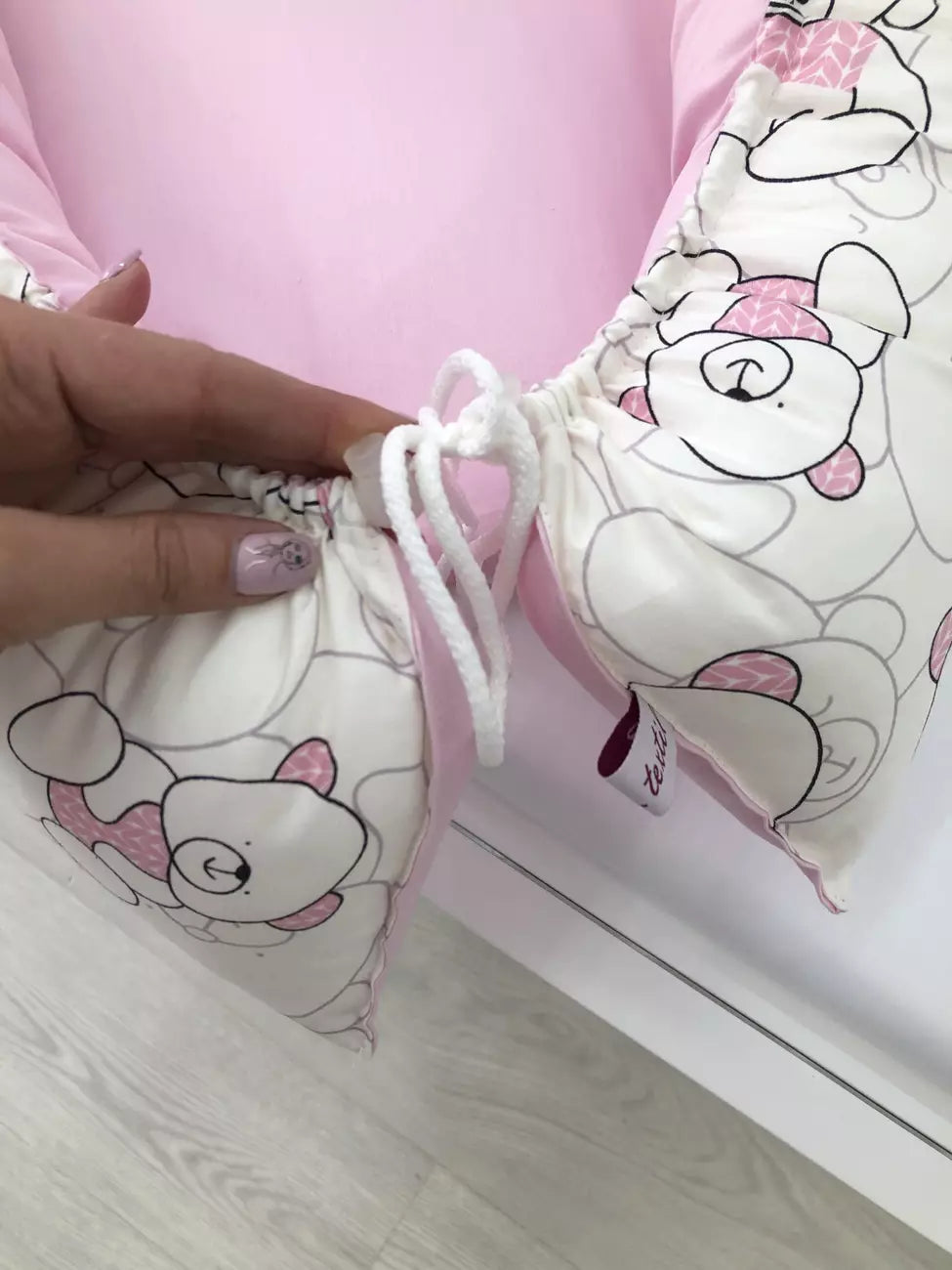 Baby nest “Pink Teddi” - Baby Bedding Worlds