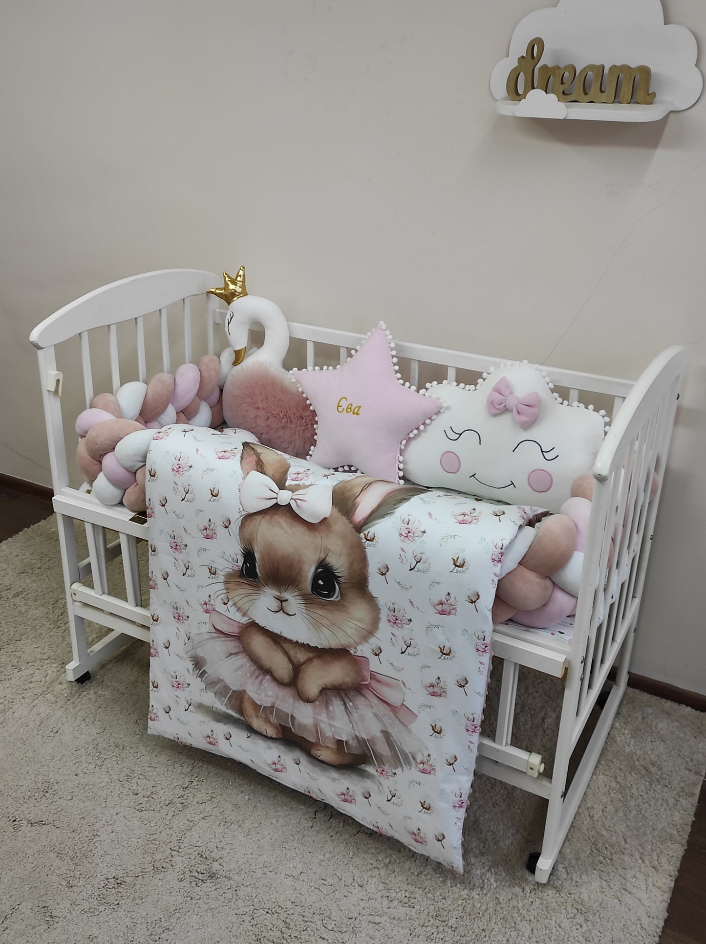 "Bespoke Ballerina: The 4-Strand Pink & Beige Heirloom Set" 11-Piece Personalized Suite