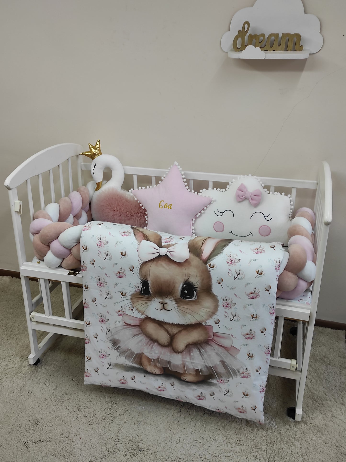 "Bespoke Ballerina: The 4-Strand Pink & Beige Heirloom Set" 11-Piece Personalized Suite