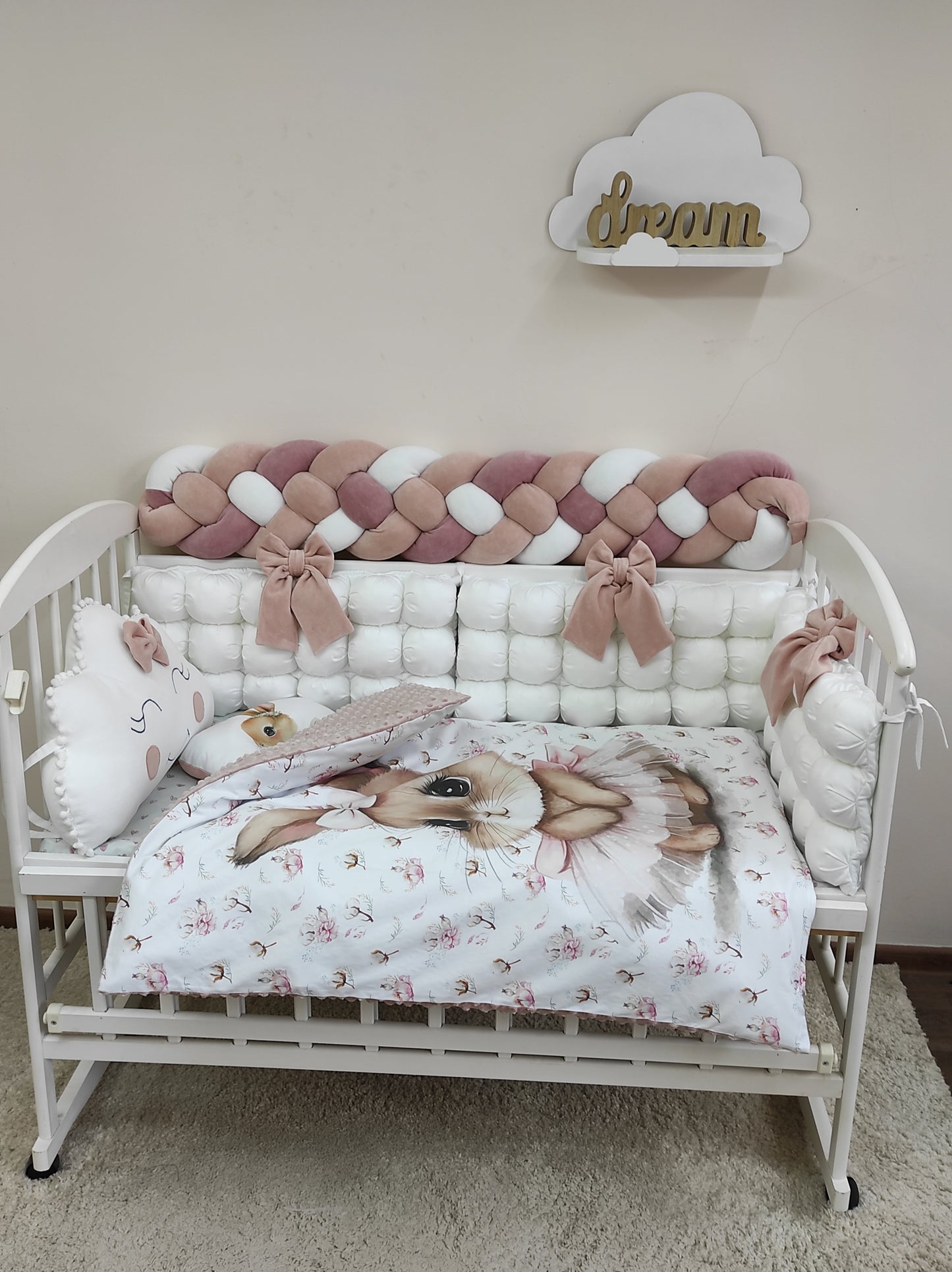 "Gentle Bunny" 8-Piece Deluxe Crib Set