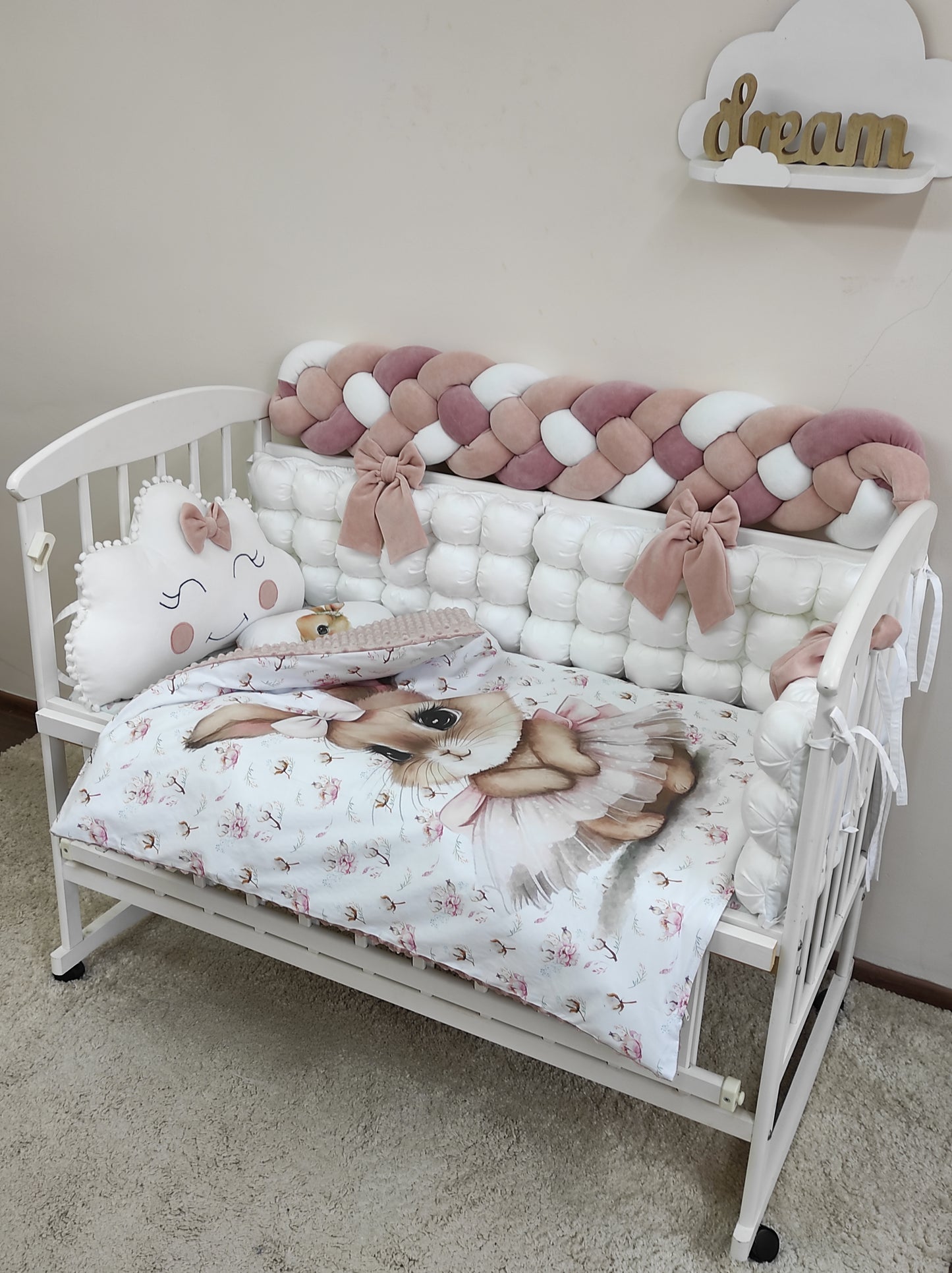 "Gentle Bunny" 8-Piece Deluxe Crib Set