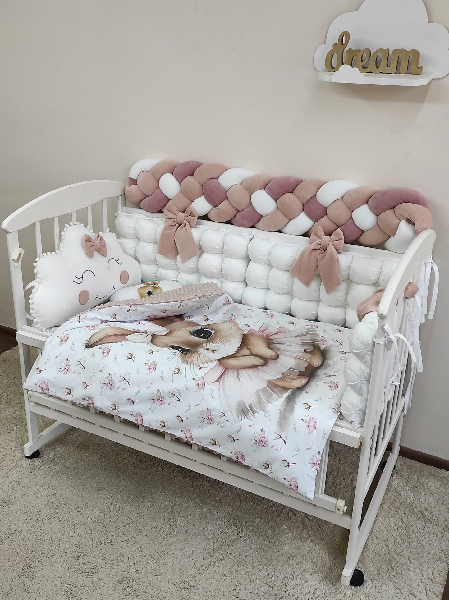 "Gentle Bunny" 8-Piece Deluxe Crib Set