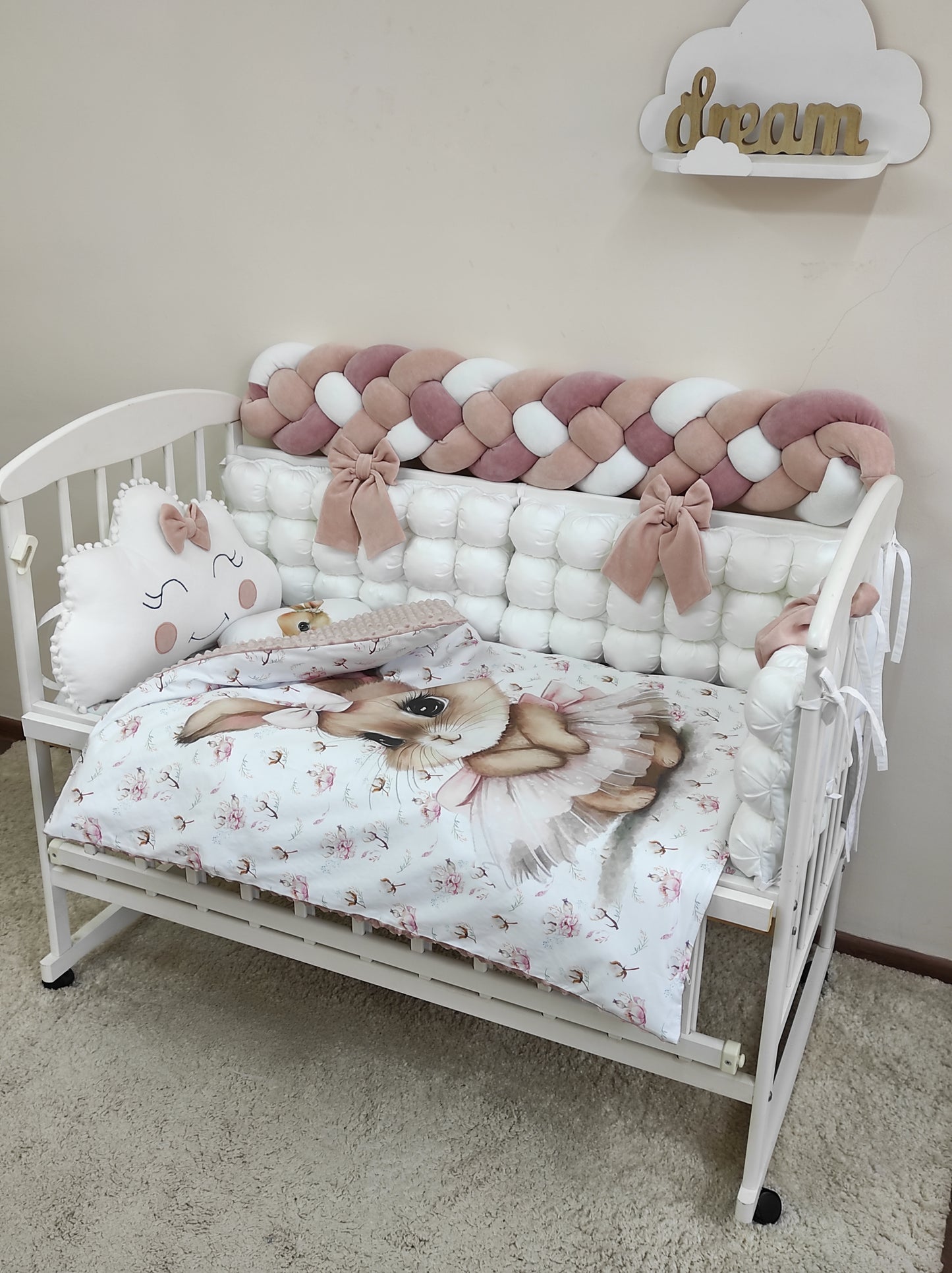 "Gentle Bunny" 8-Piece Deluxe Crib Set