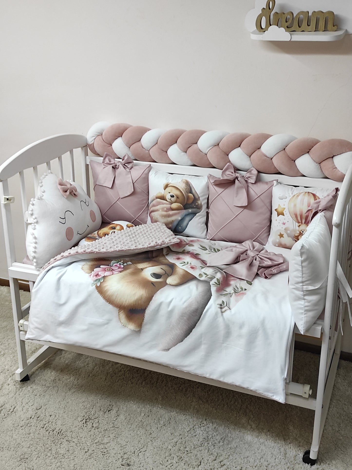 "The Plush Petal Bear" 14-Piece Luxury Nursery Collection
