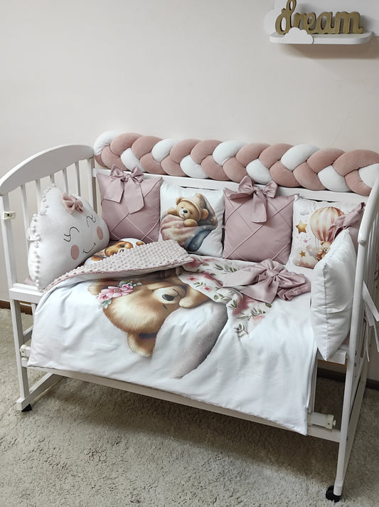 "Der Plüschblüten-Bär" 14-teilige Luxus-Kinderzimmerkollektion