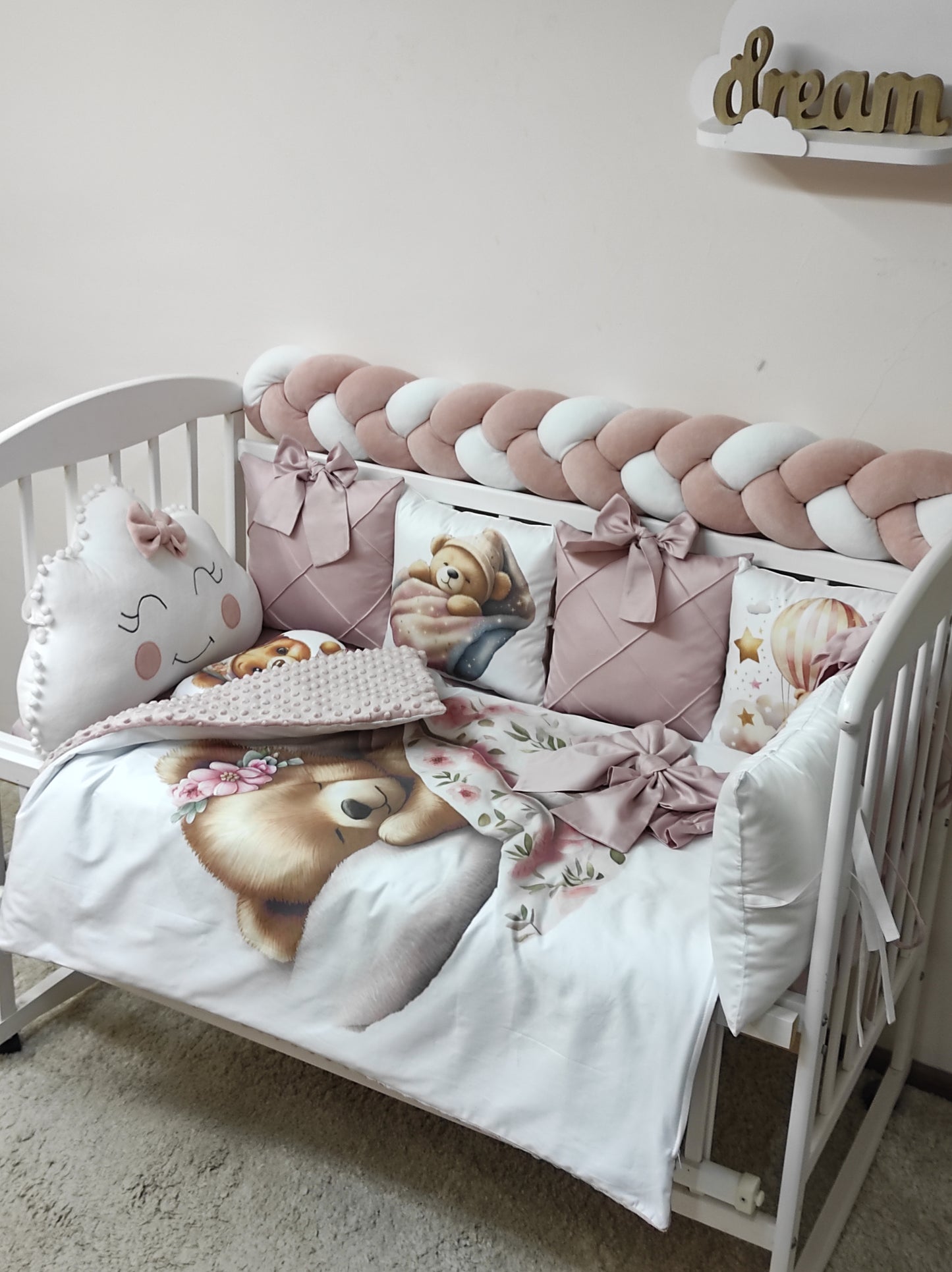 "The Plush Petal Bear" 14-Piece Luxury Nursery Collection