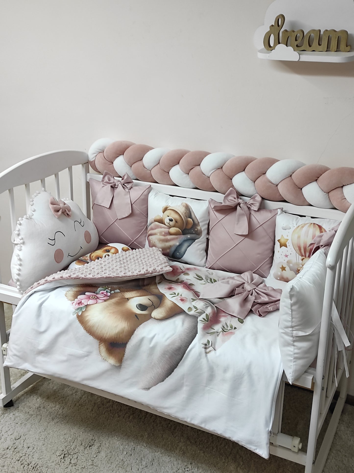 "The Plush Petal Bear" 14-Piece Luxury Nursery Collection