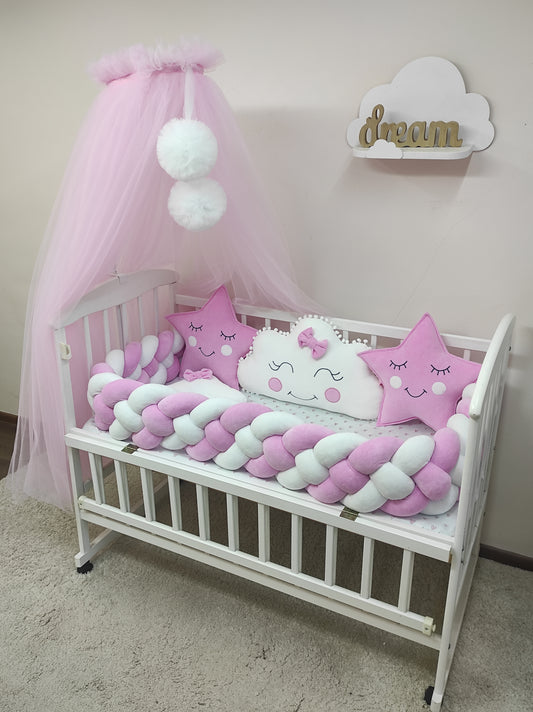 Rosa Sternentraum | Deluxe 8-teiliges Prinzessinnen-Kinderzimmer-Set