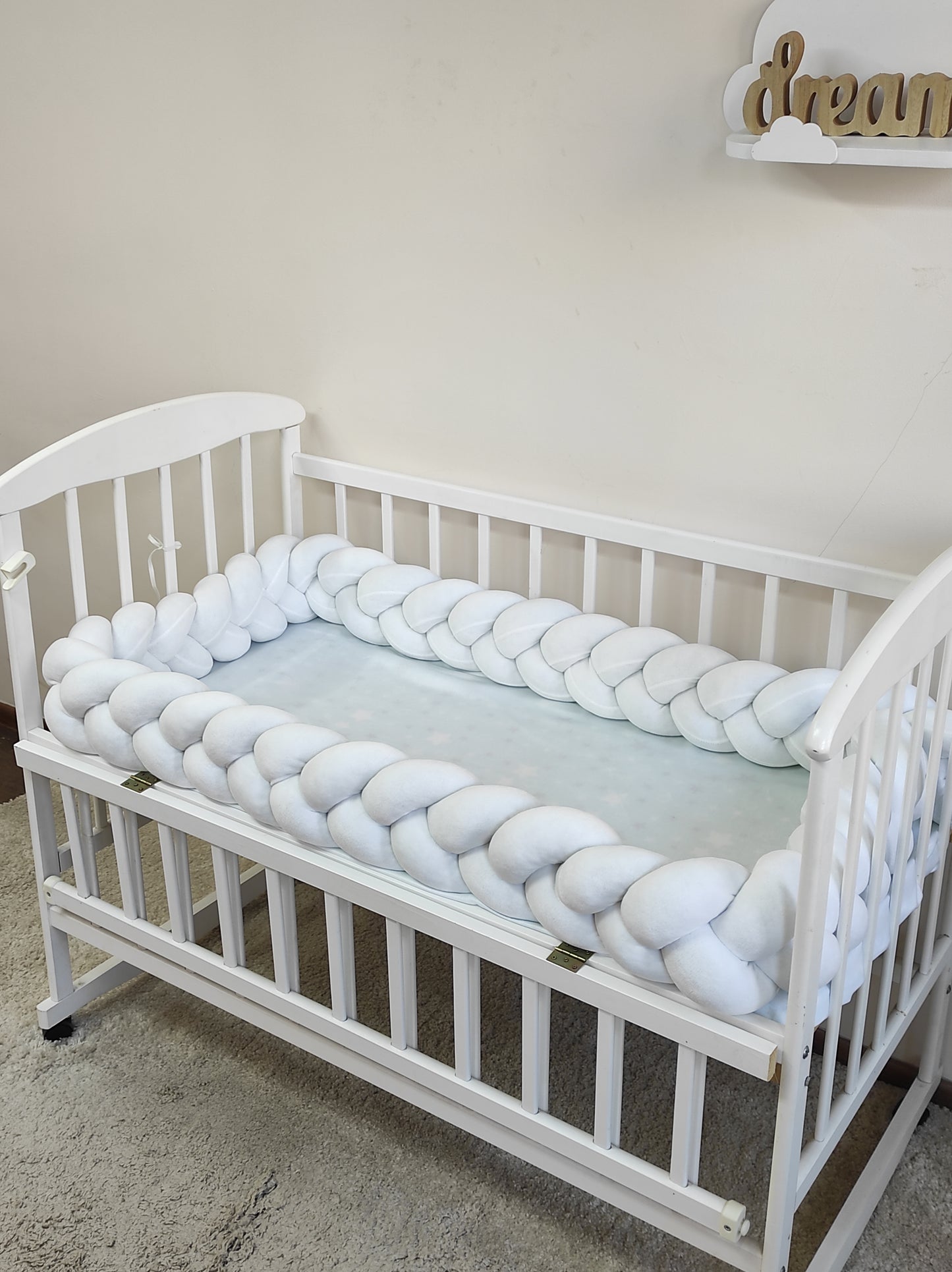 White Braided Crib Bumper