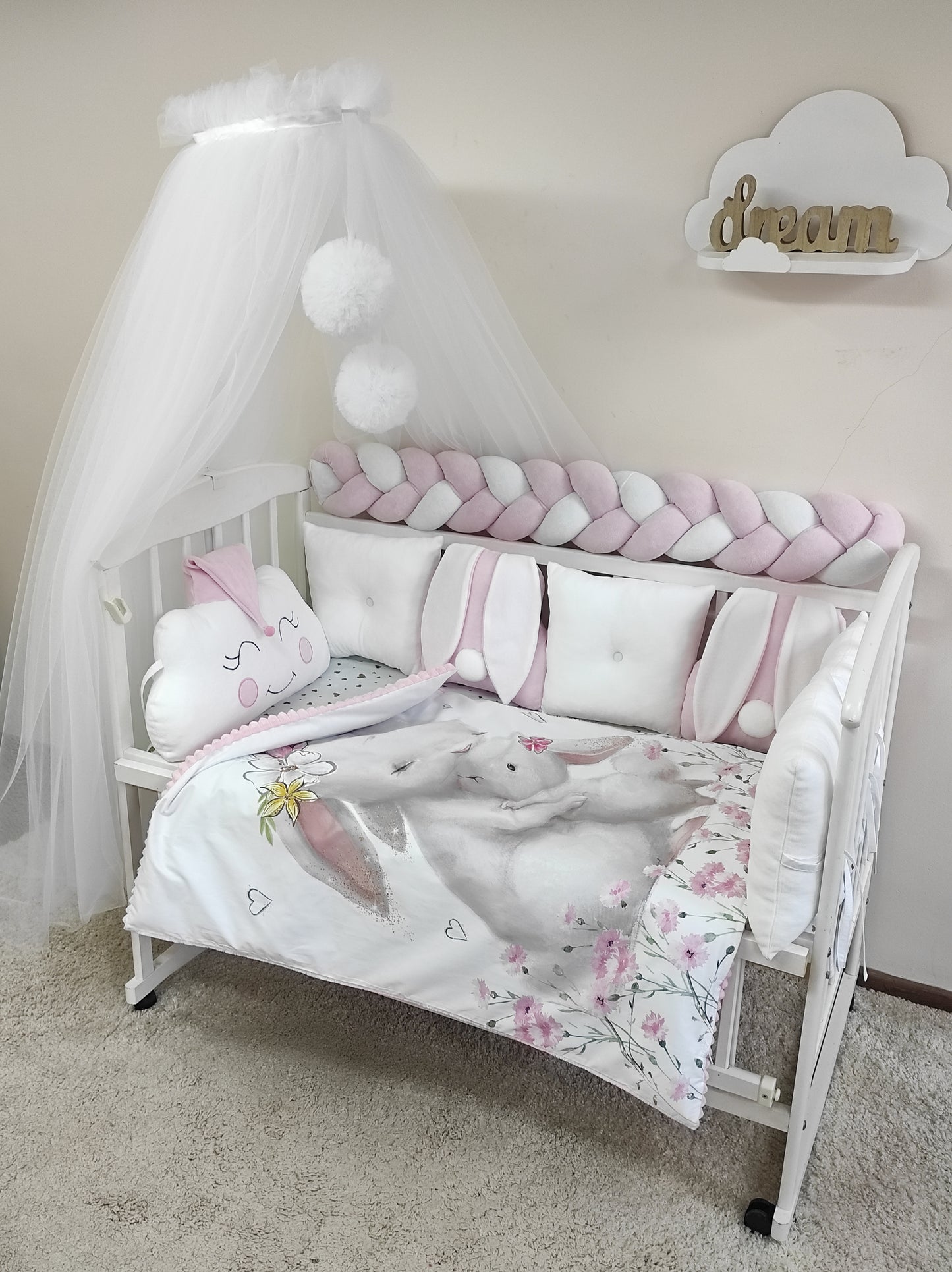 Bunny Embrace | 10-Piece Luxury Canopy & Character Bedding Suite
