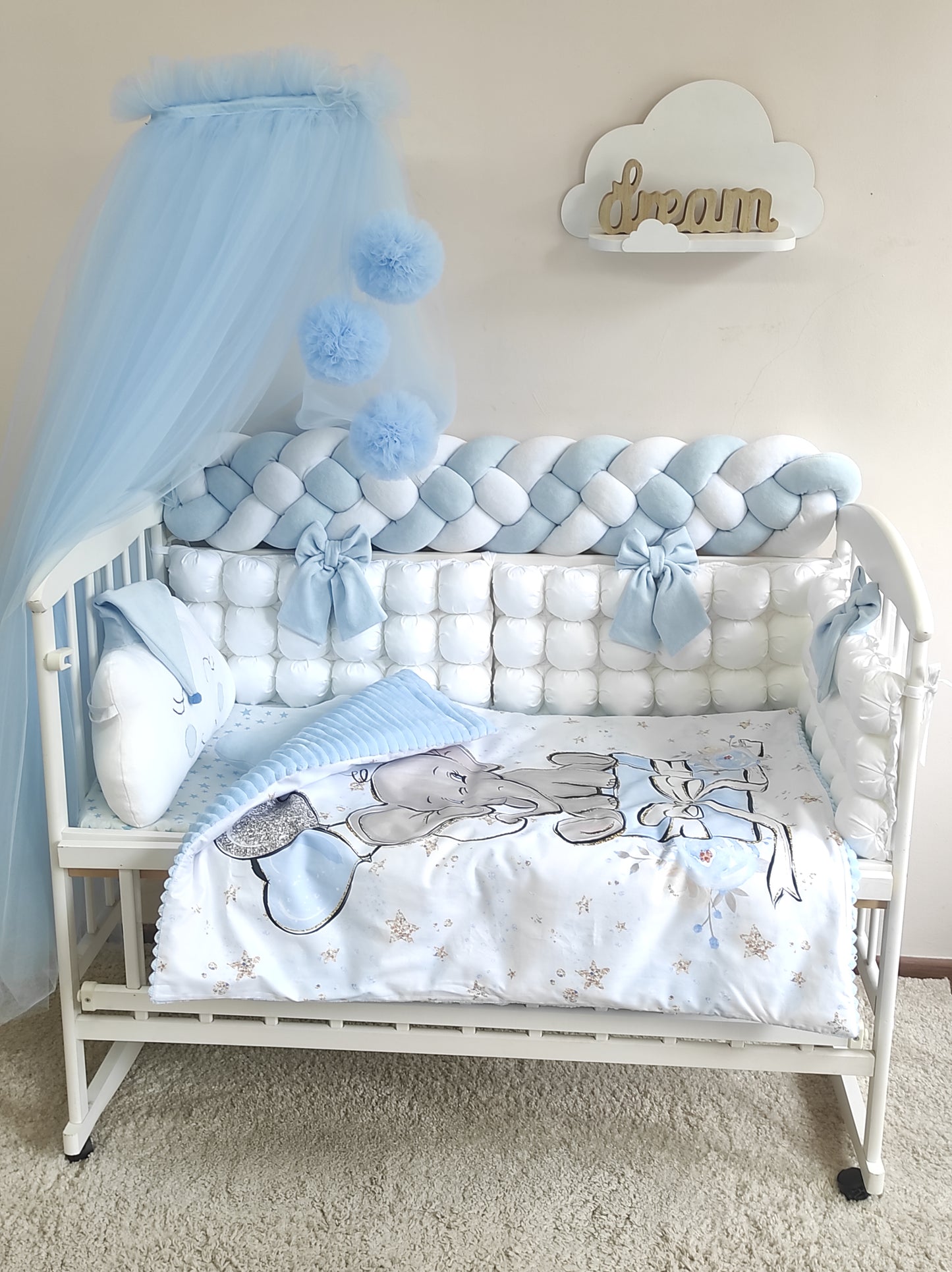 Little Elephant Dreamer | 10-Piece Luxury Canopy & Bedding Suite