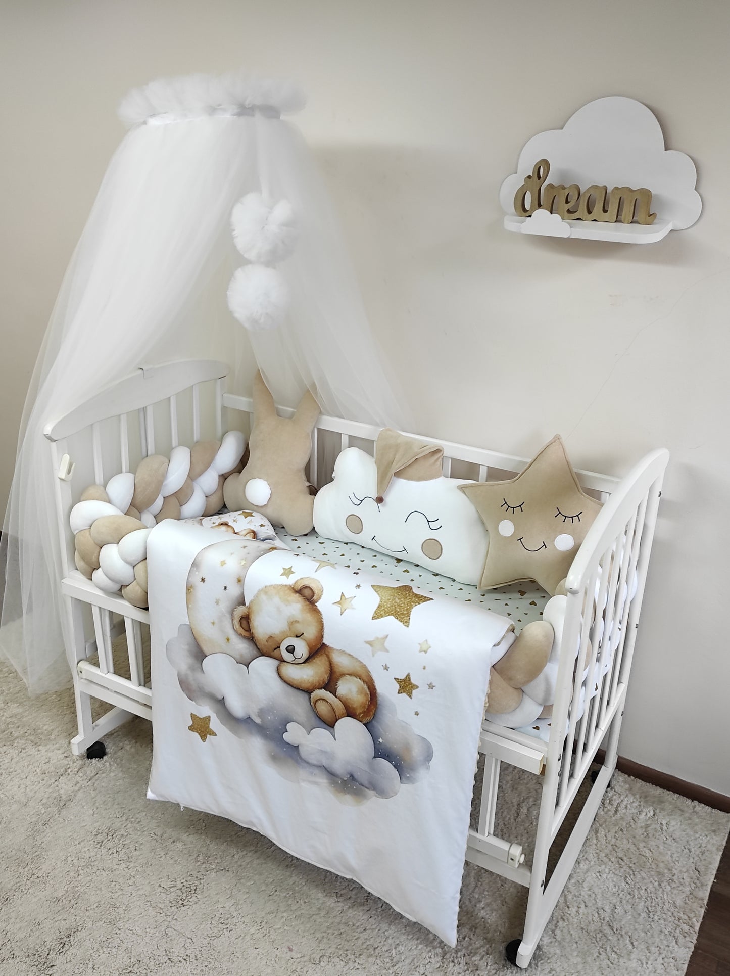 8-Piece Midnight Blue Deluxe Nursery Bedding Set