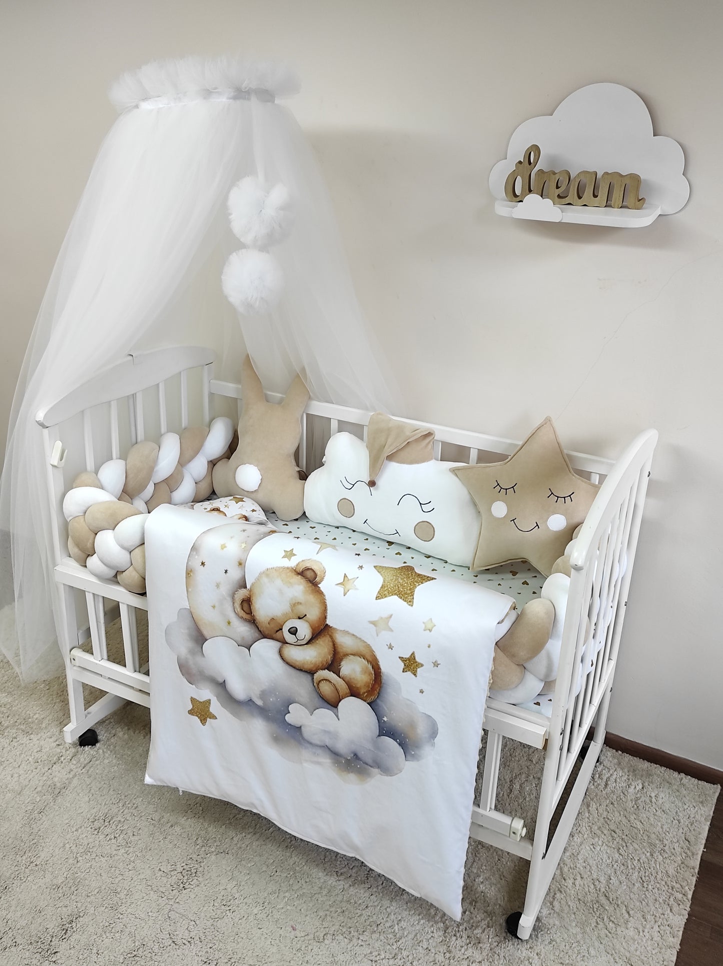 8-Piece Midnight Blue Deluxe Nursery Bedding Set