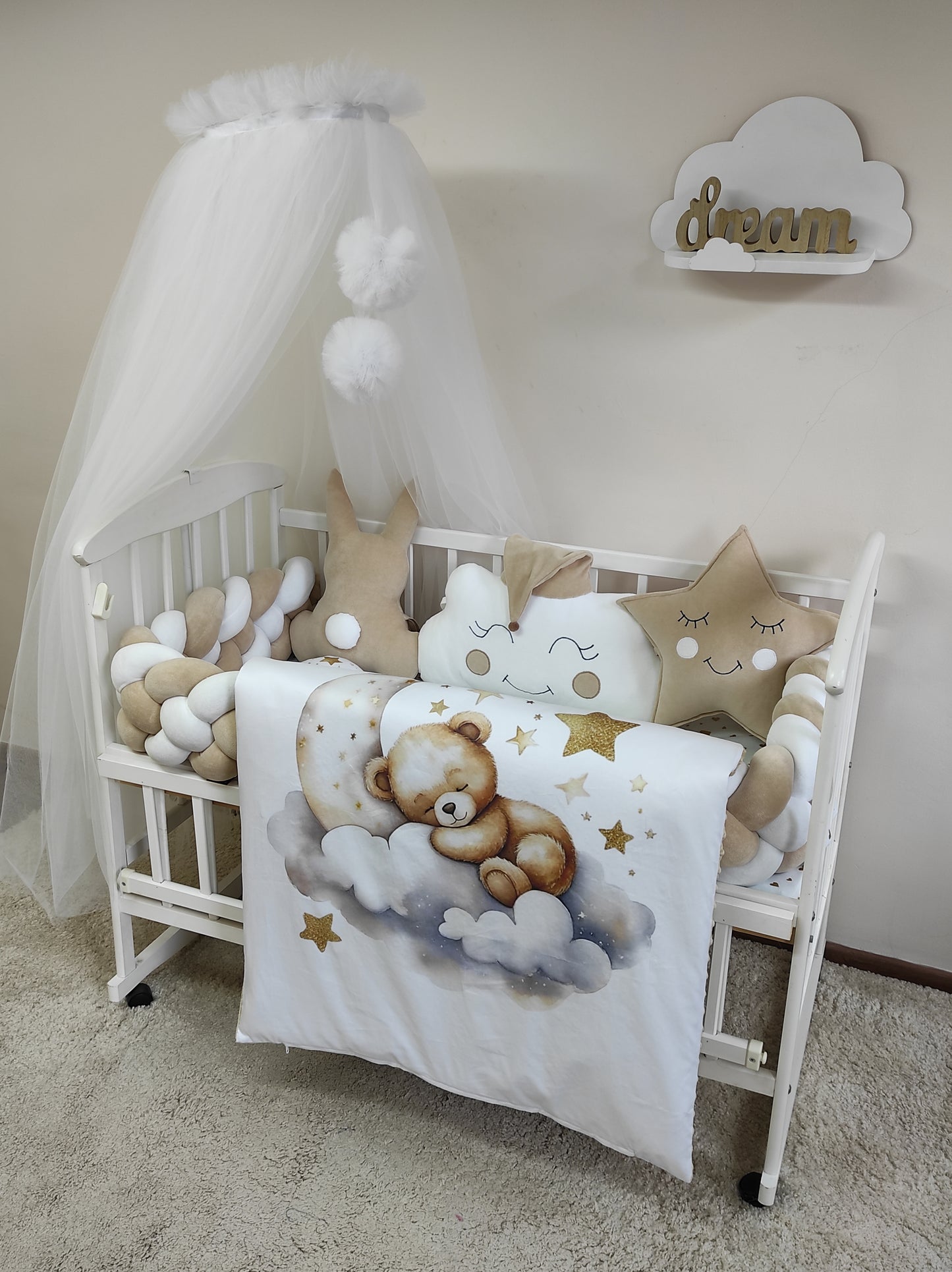 8-Piece Midnight Blue Deluxe Nursery Bedding Set