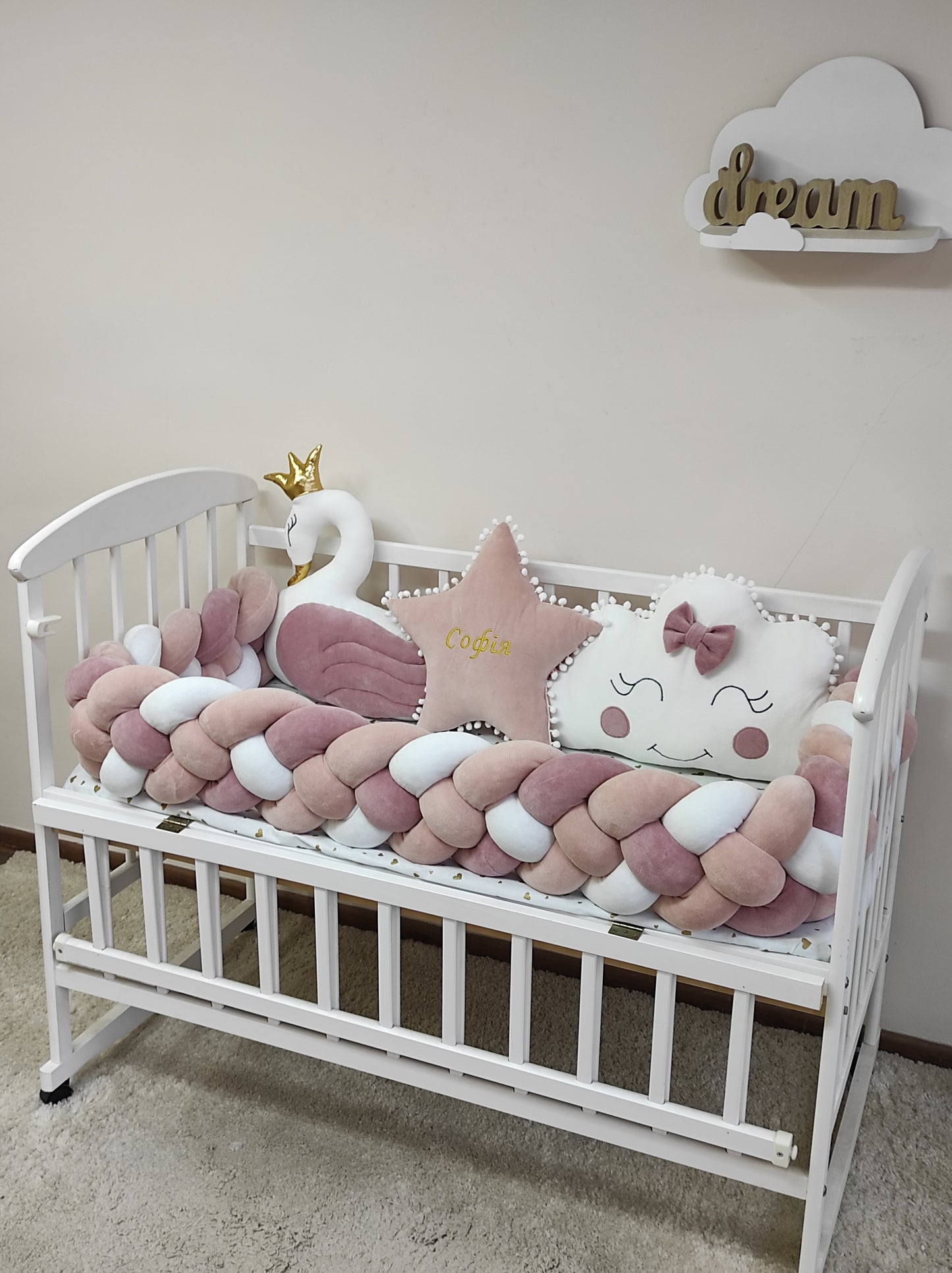 Peach Blush Cloud Crib Set
