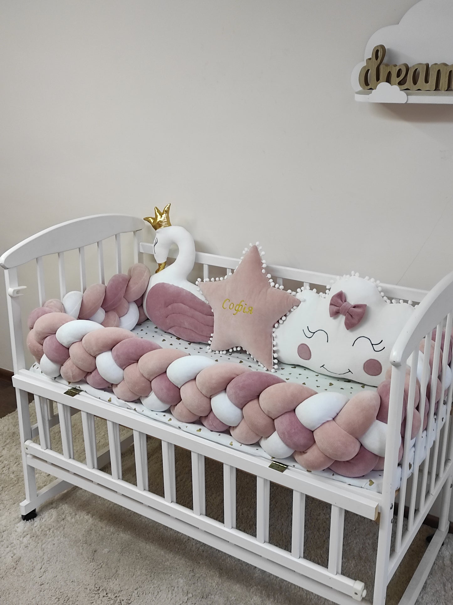 Peach Blush Cloud Crib Set