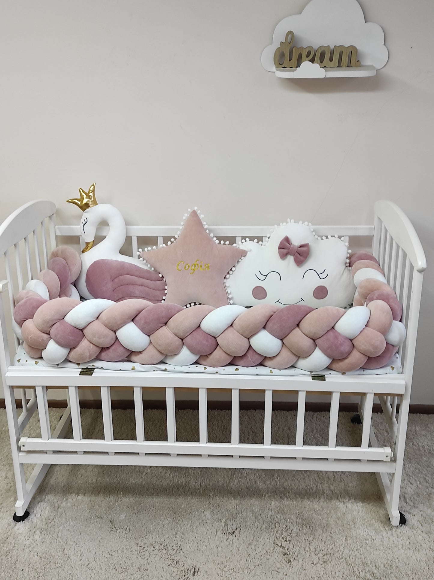 Peach Blush Cloud Crib Set