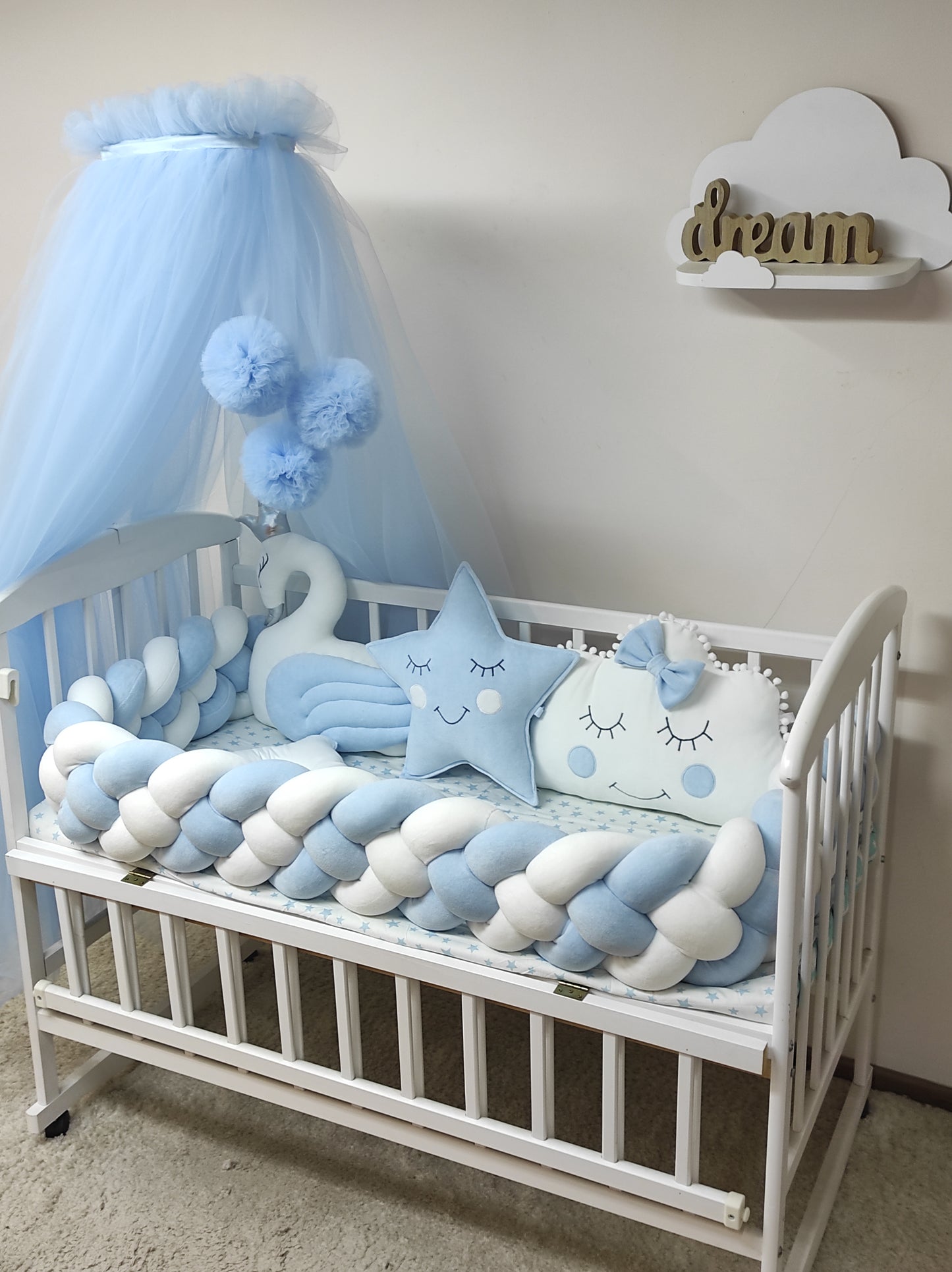 Blue Swan & Star Baby Bedding Set - Heavenly Serenity Collection