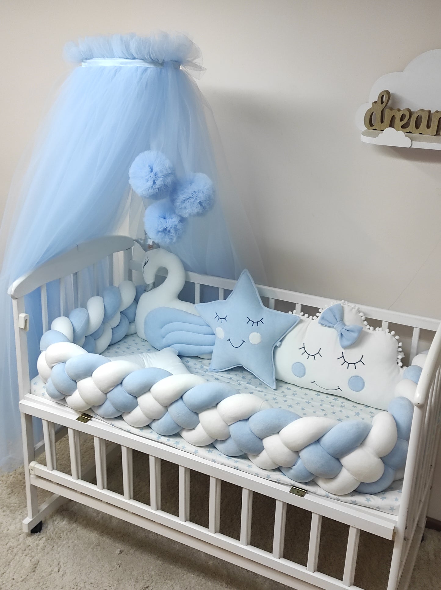 Blue Swan & Star Baby Bedding Set - Heavenly Serenity Collection