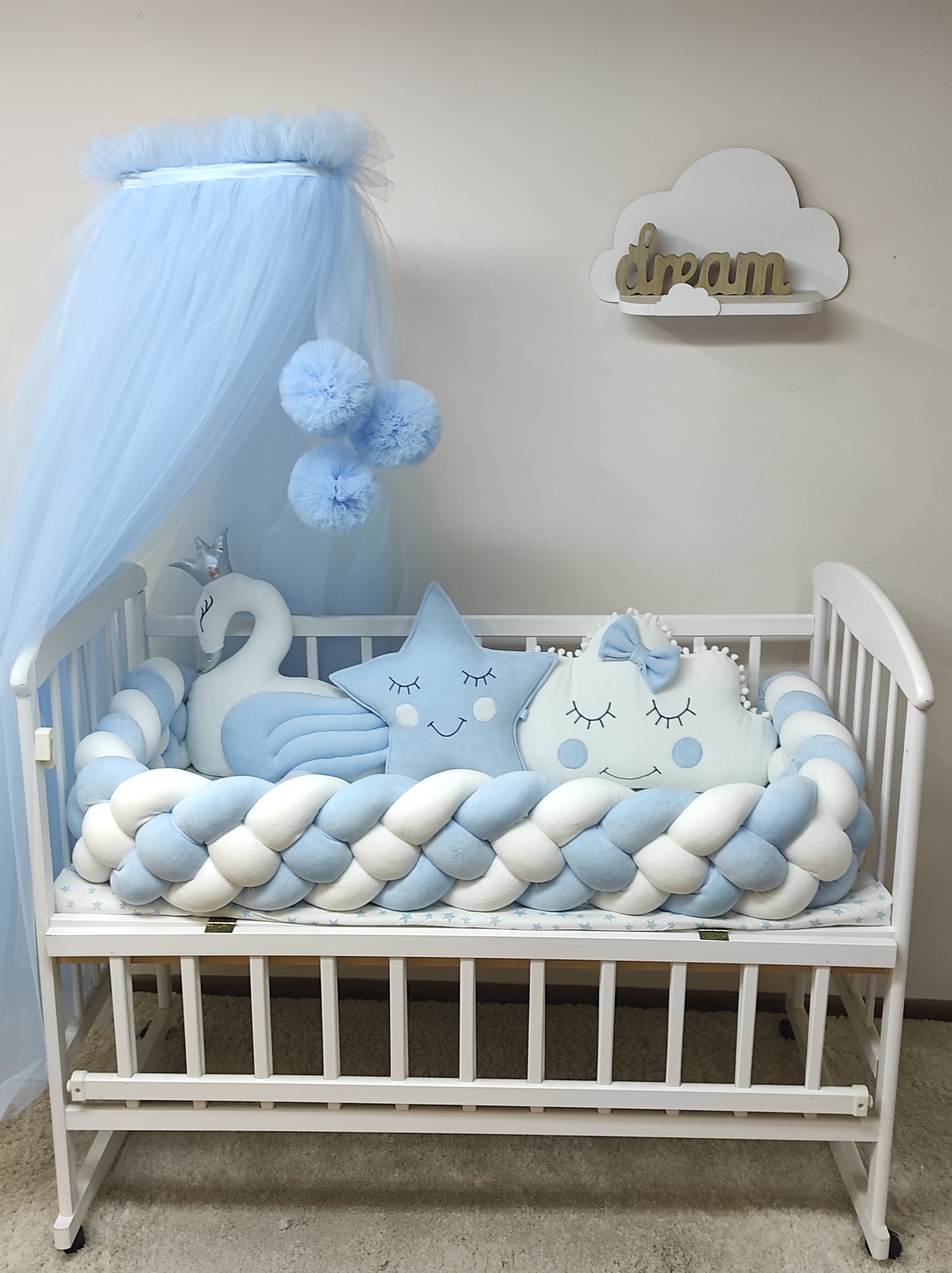 Blue Swan & Star Baby Bedding Set - Heavenly Serenity Collection