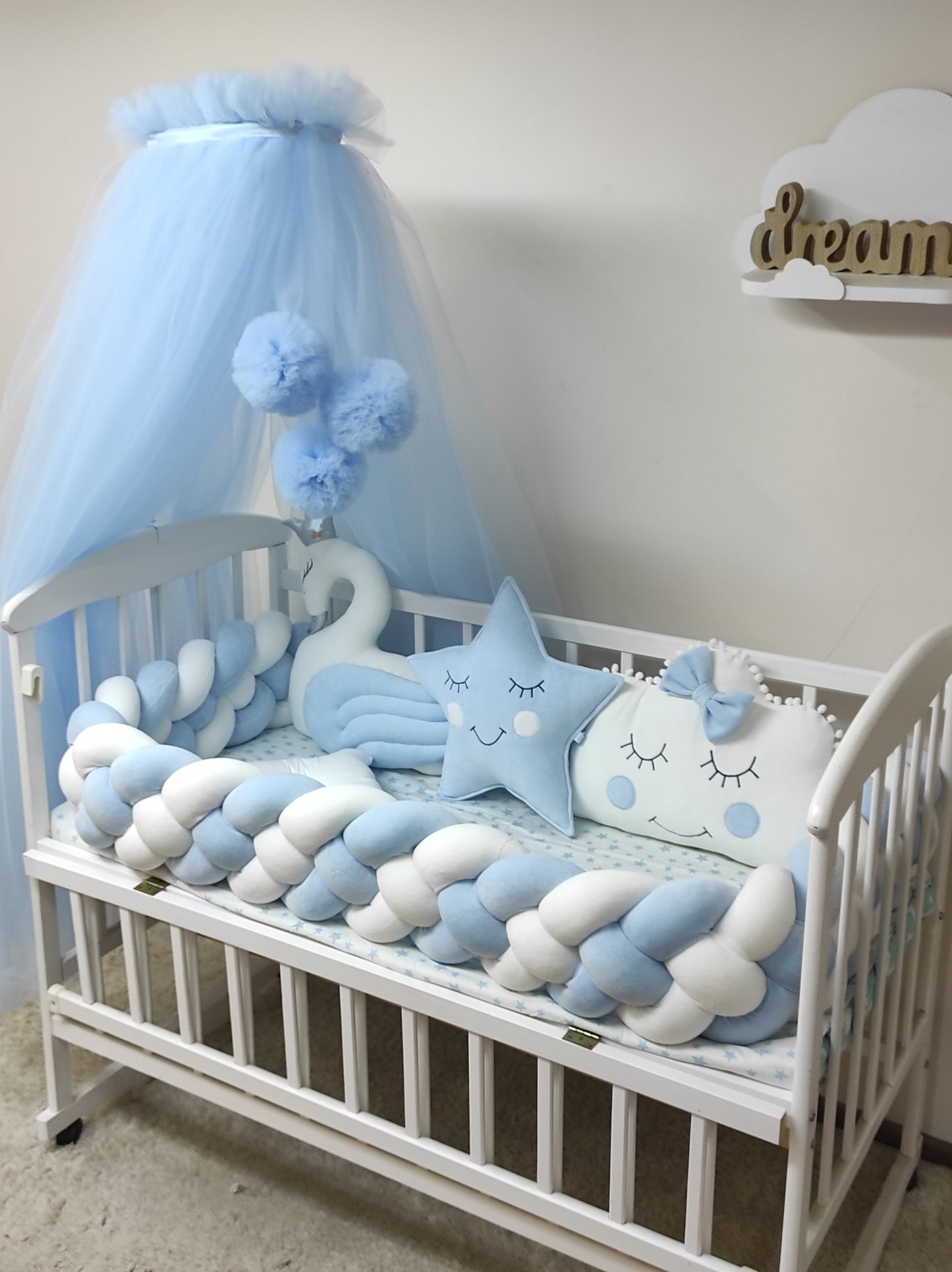 Blue Swan & Star Baby Bedding Set - Heavenly Serenity Collection