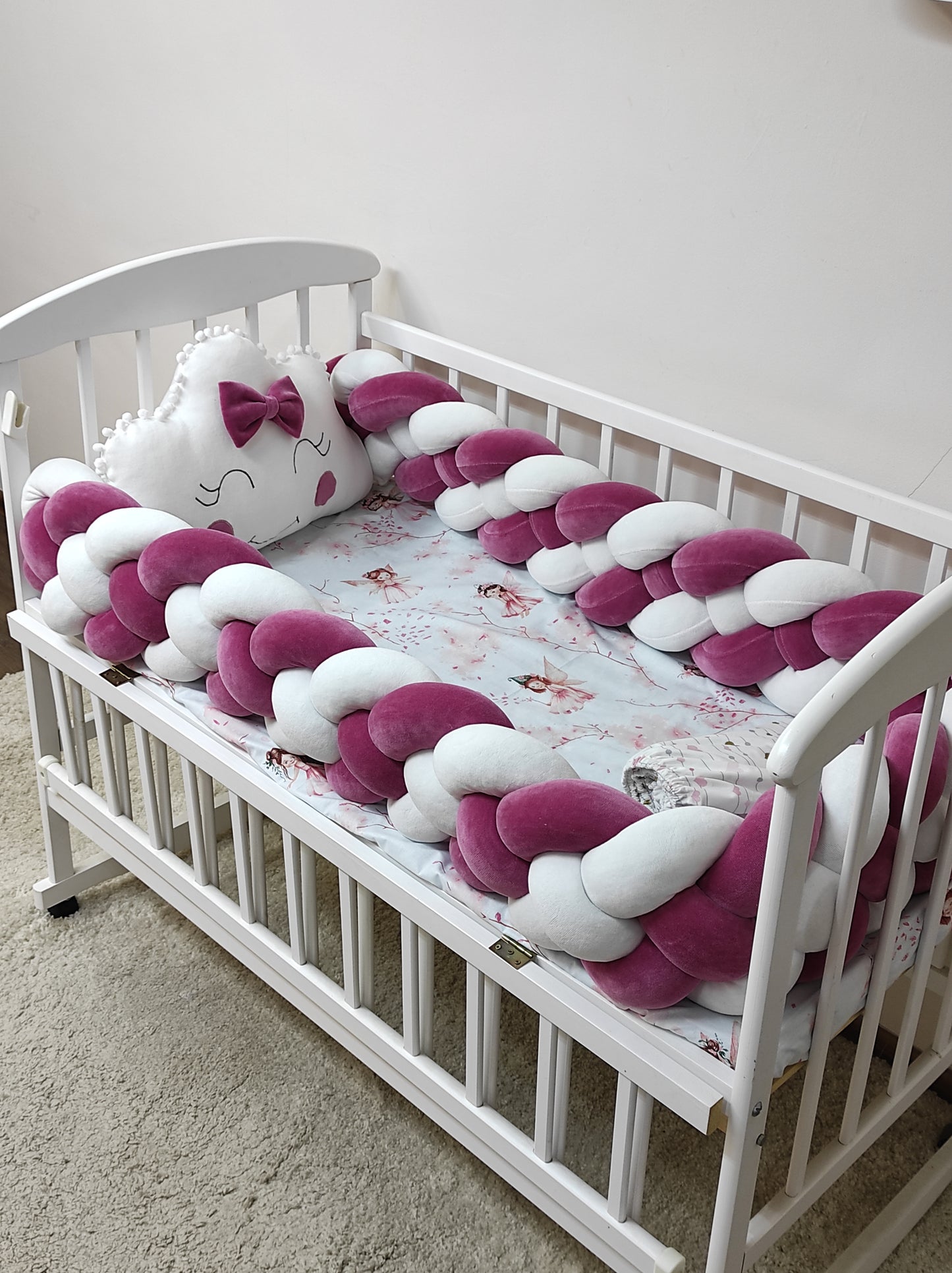 Raspberry Cloud Crib Set