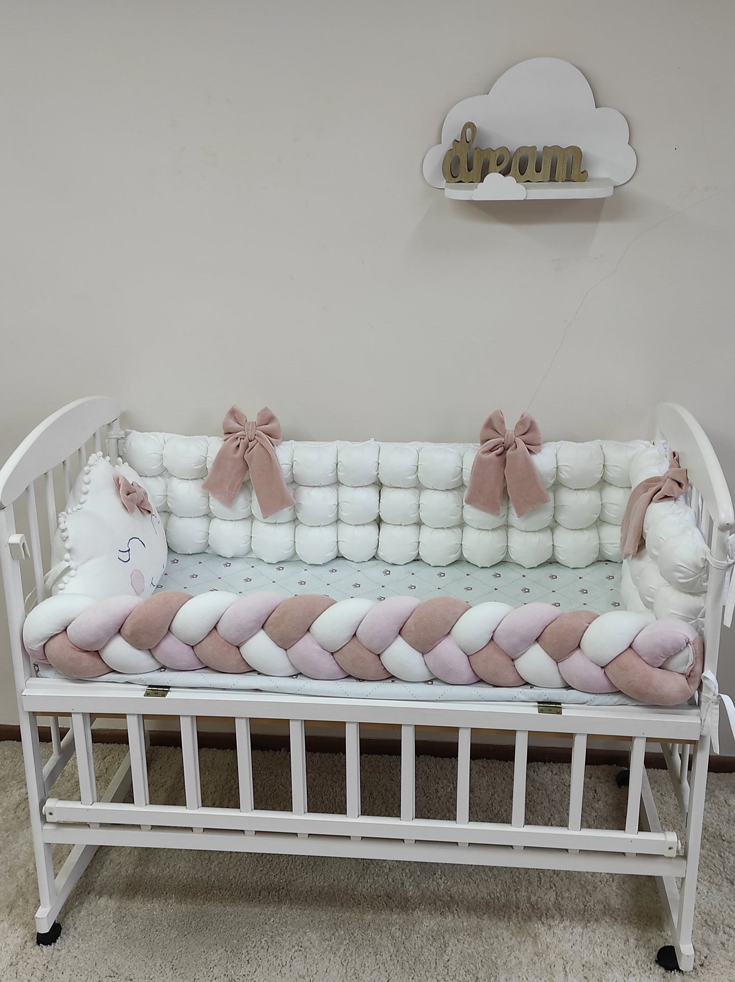 Cappuccino Bows Crib Set