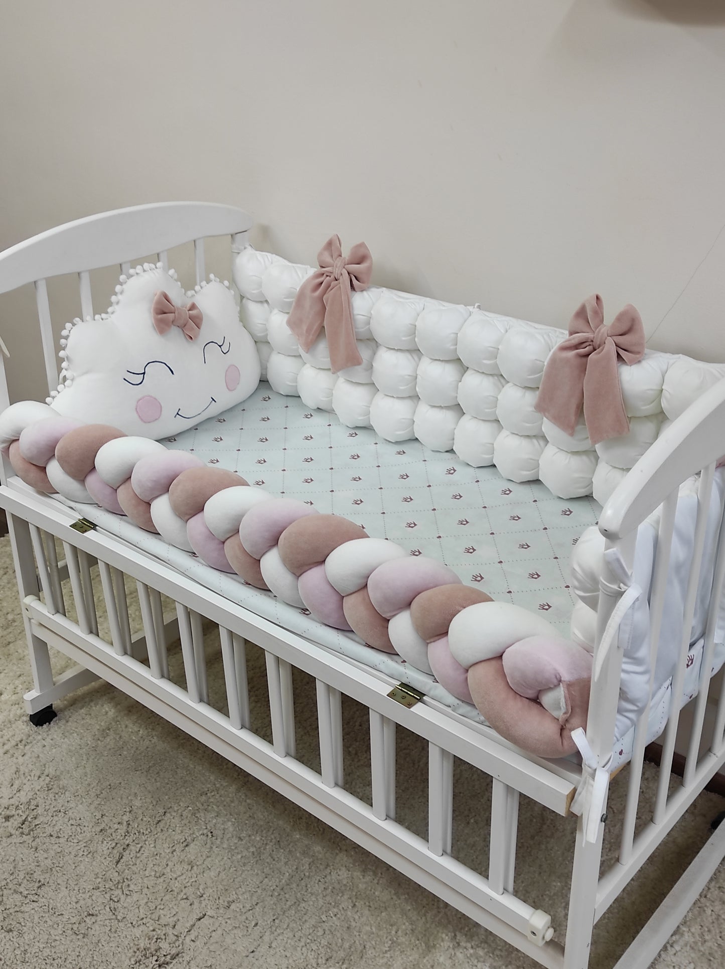 Cappuccino Bows Crib Set