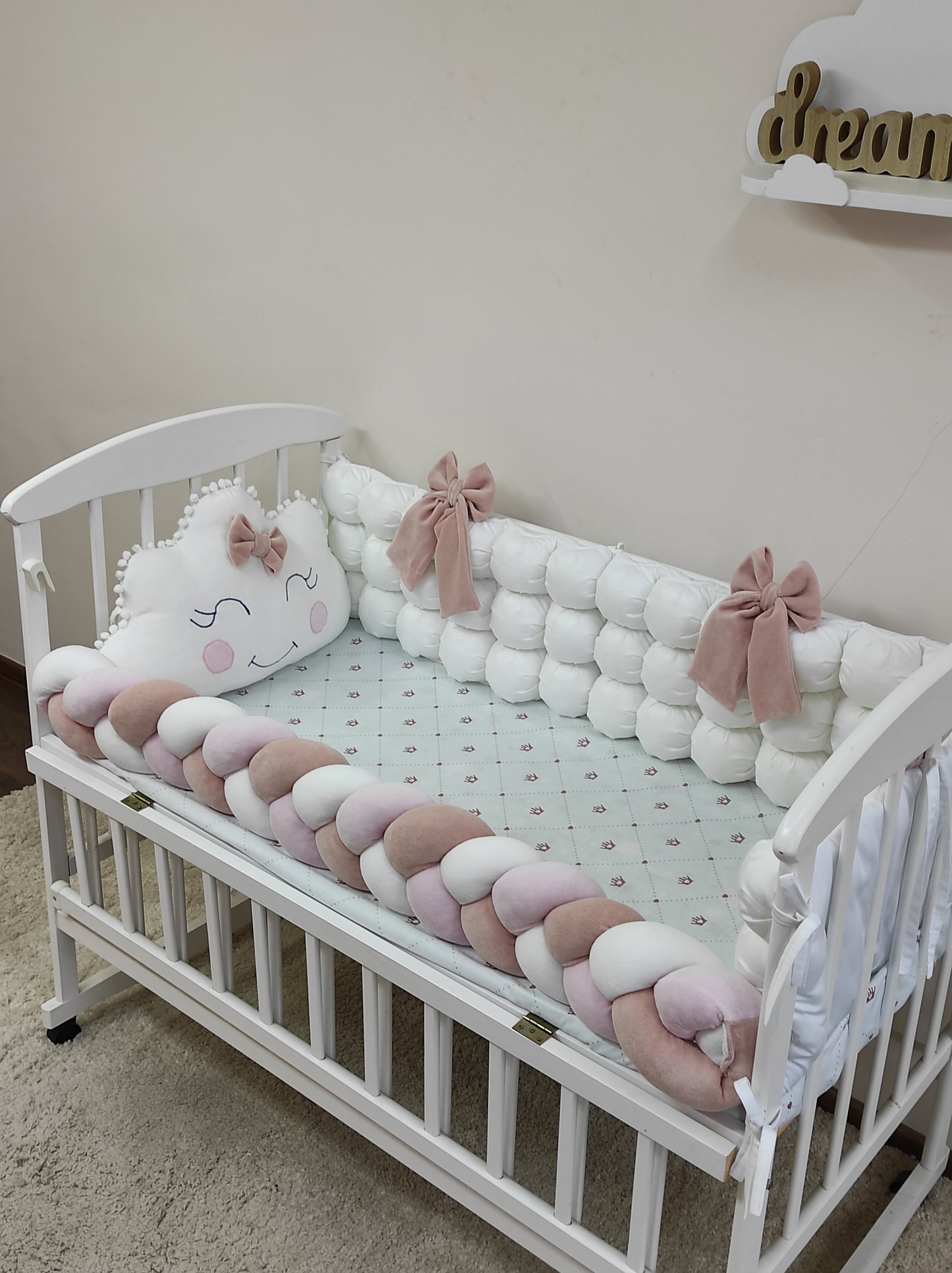 Cappuccino Bows Crib Set
