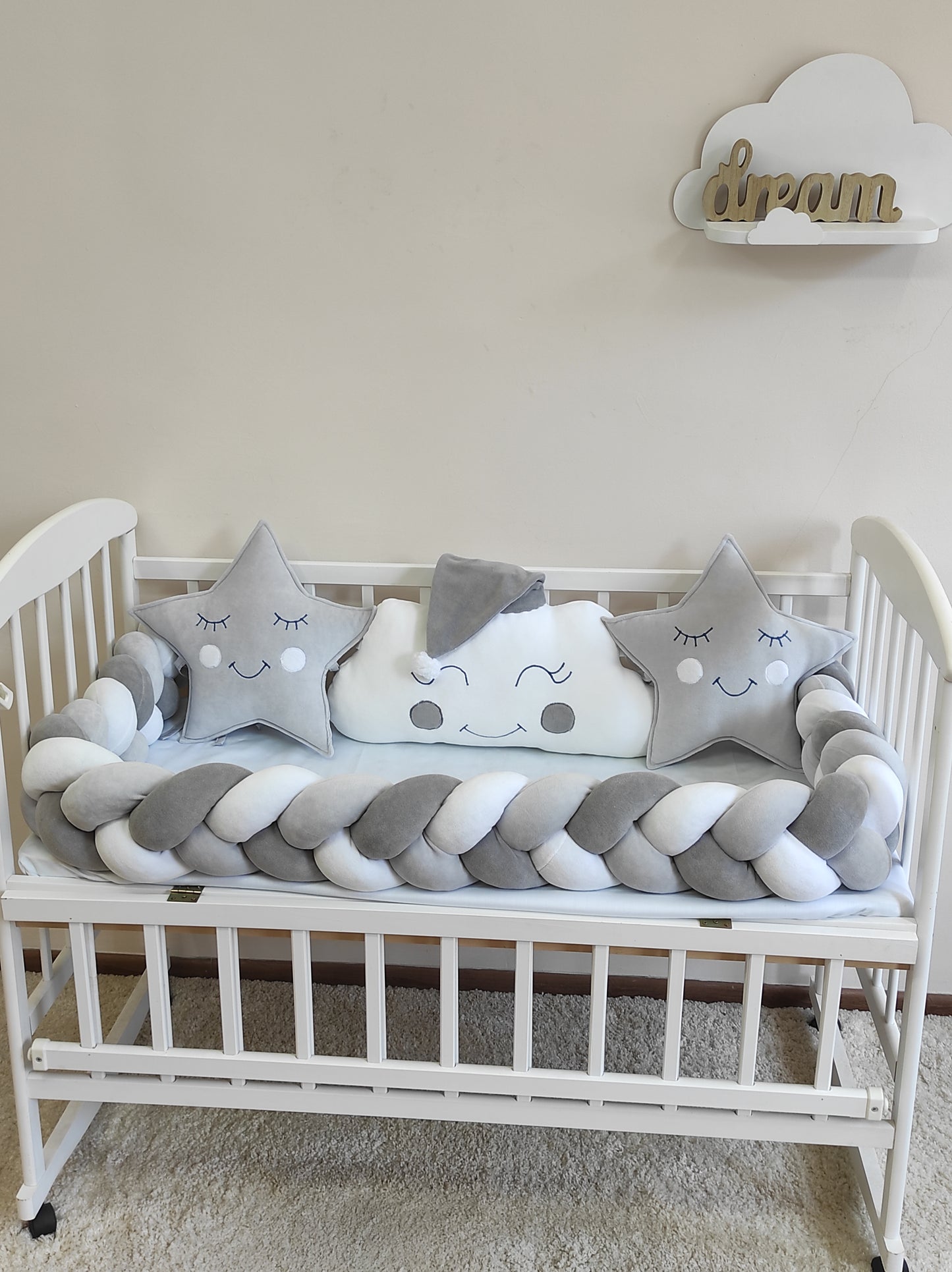 Grey Star Dream Crib Set