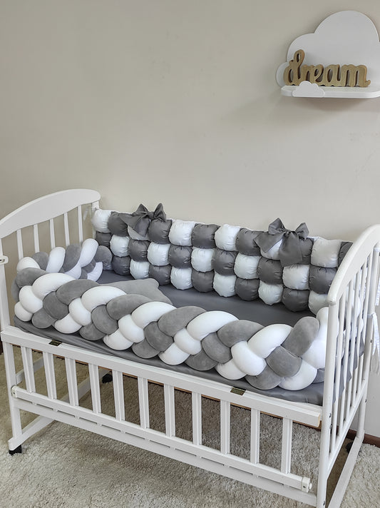 Silver Cloud Luxe Crib Bumper Set