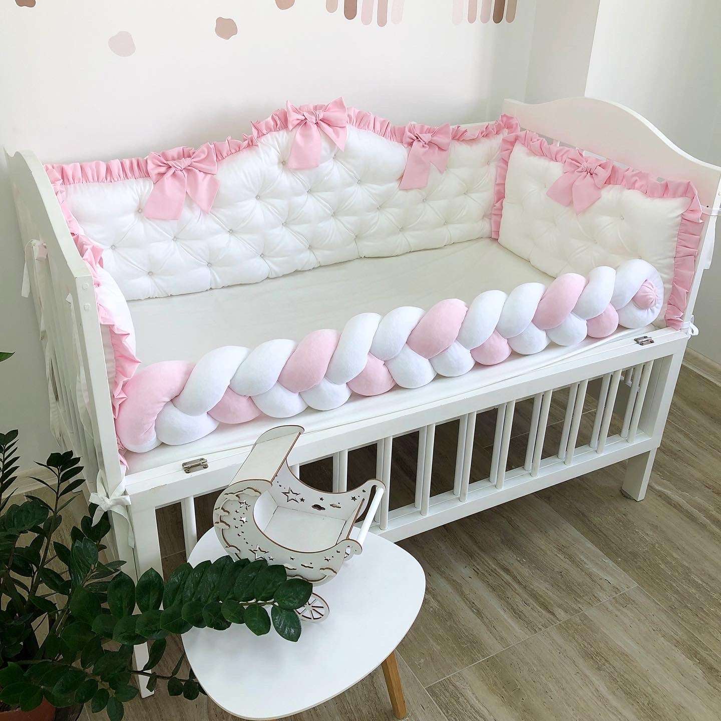 Royal Luxury Personalized Crib Bumpers "Love Pink"