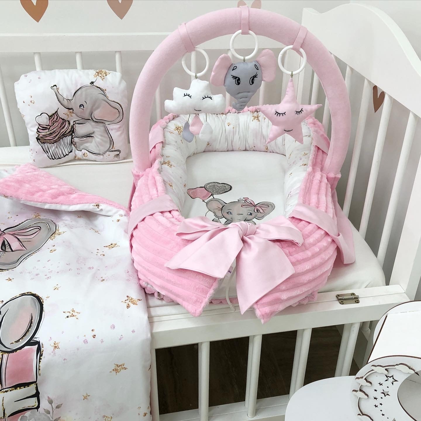 Baby nest set "Pink elephant"