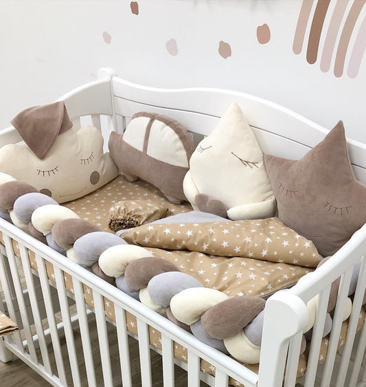 Crib set "Brown car"