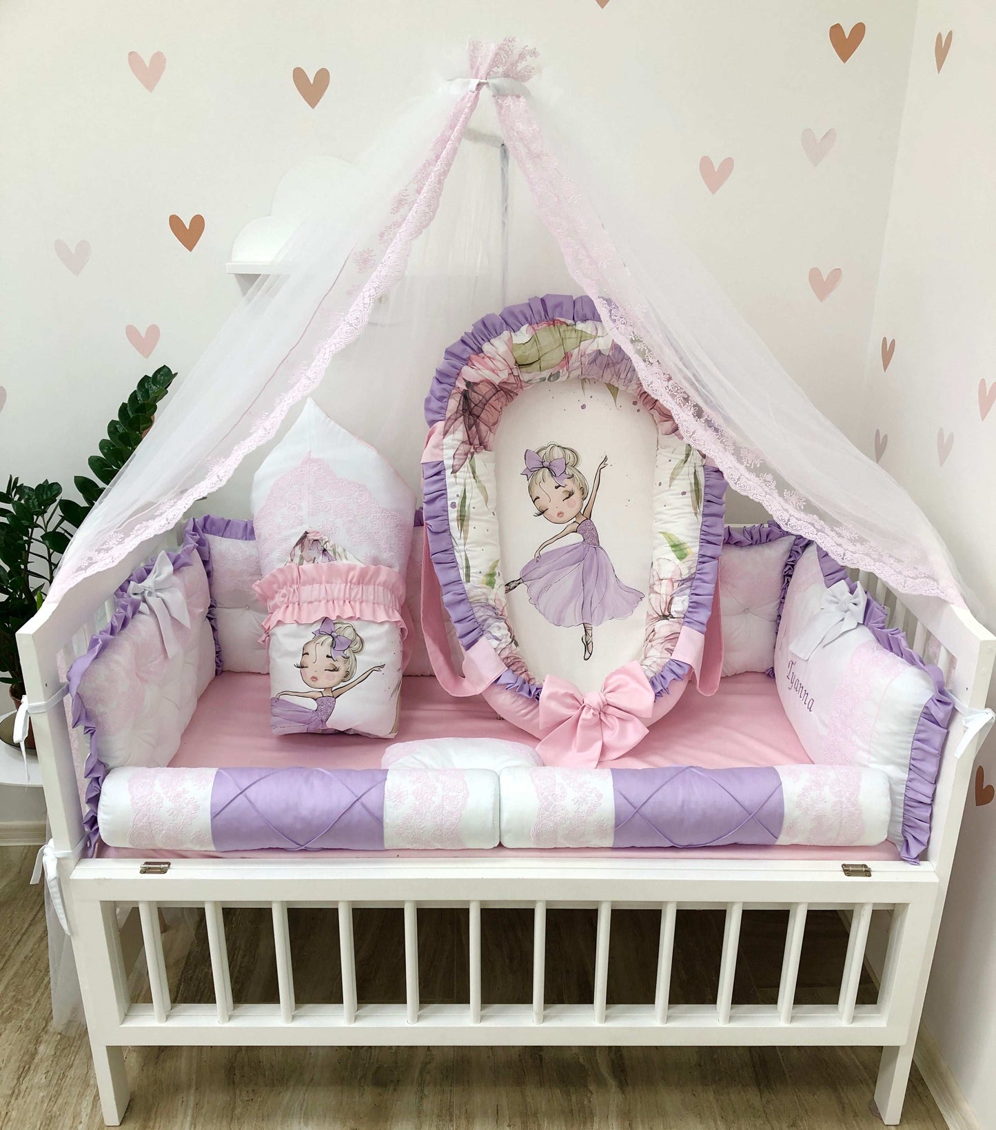 Crib Bedding Sets “Purple Ballerina” - Baby Bedding Worlds