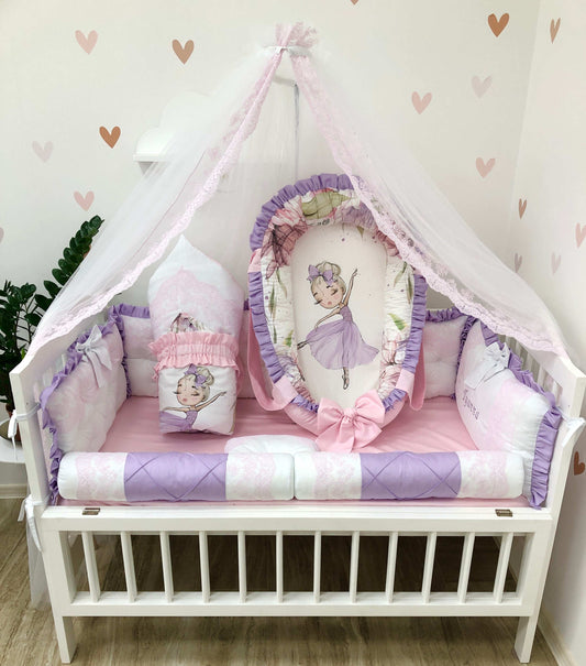 Crib Bedding Sets “Purple Ballerina” - Baby Bedding Worlds