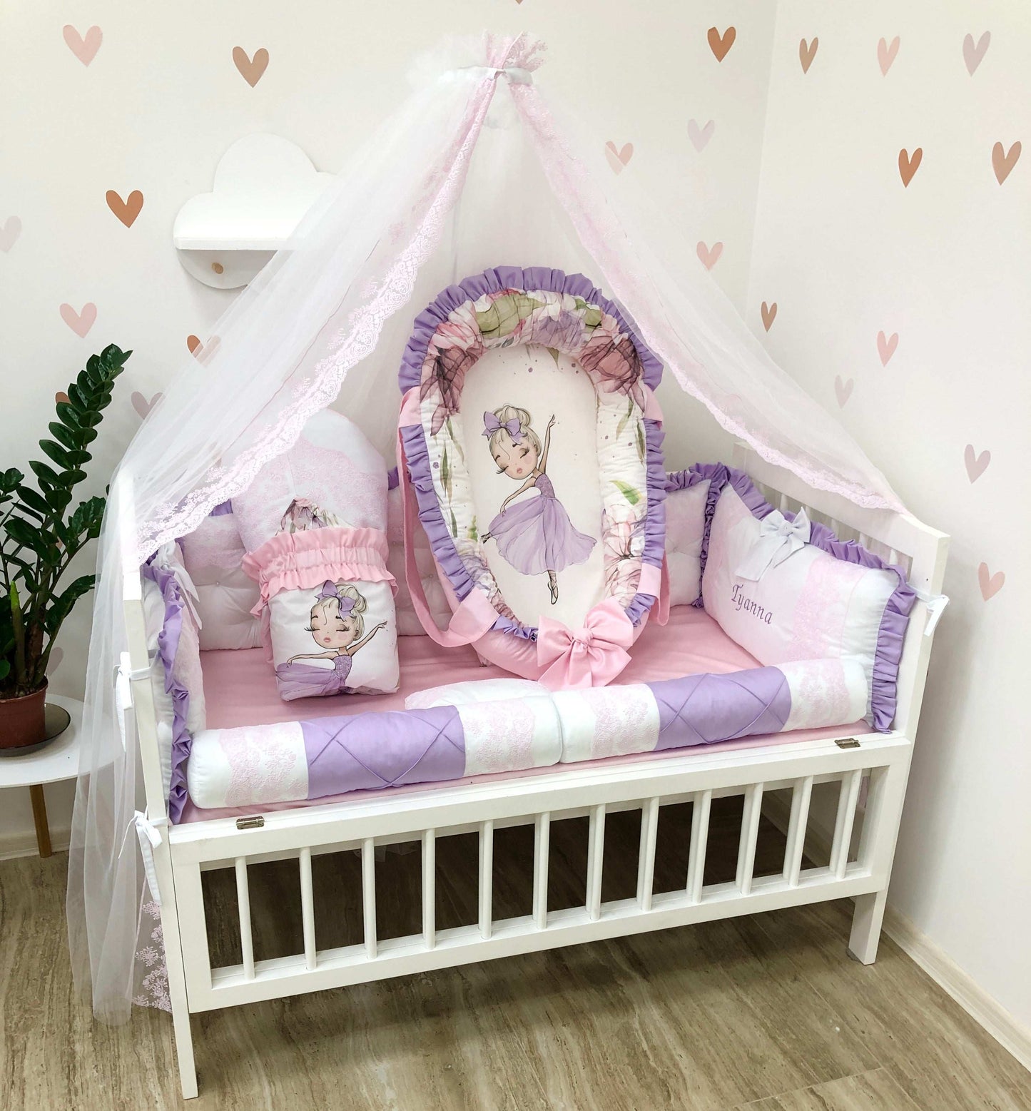 Crib Bedding Sets “Purple Ballerina” - Baby Bedding Worlds