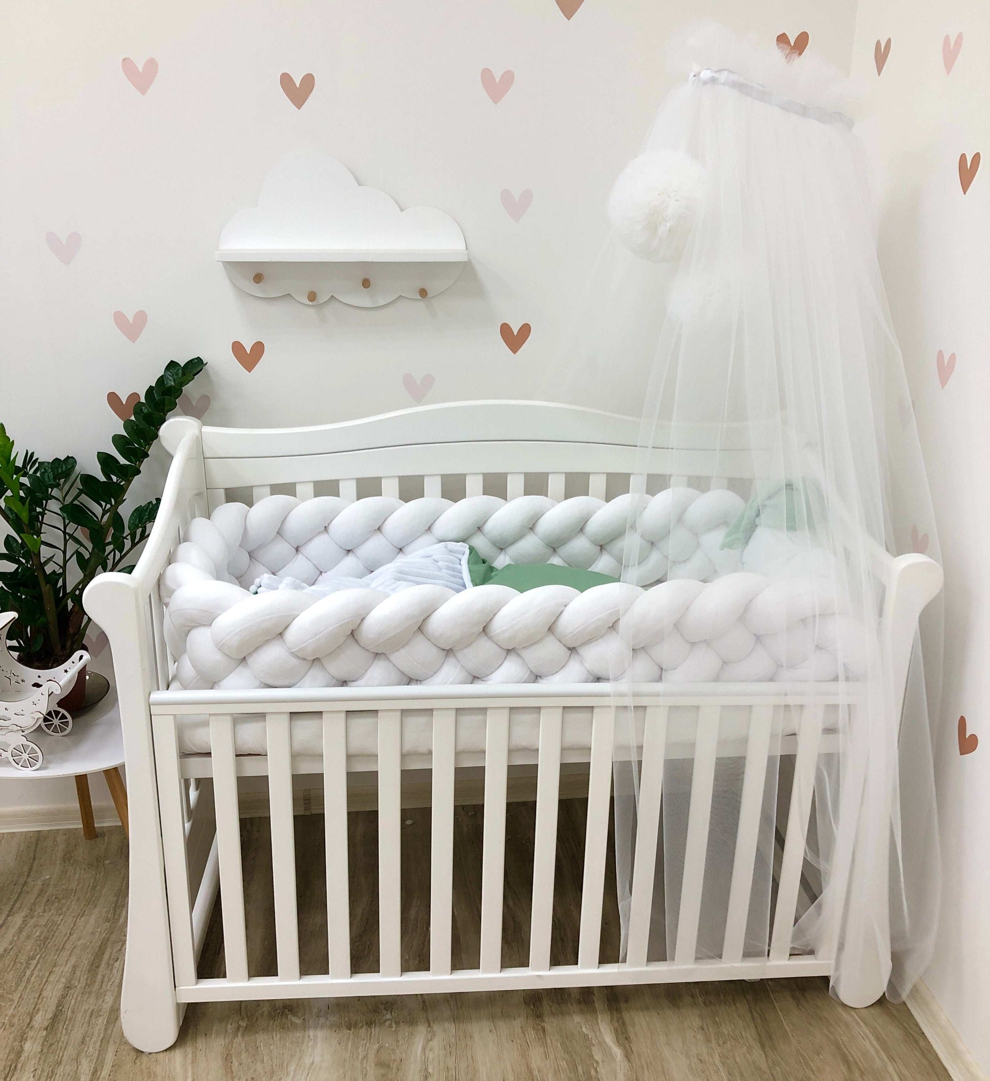 Crib set "White cloud" - Baby Bedding Worlds