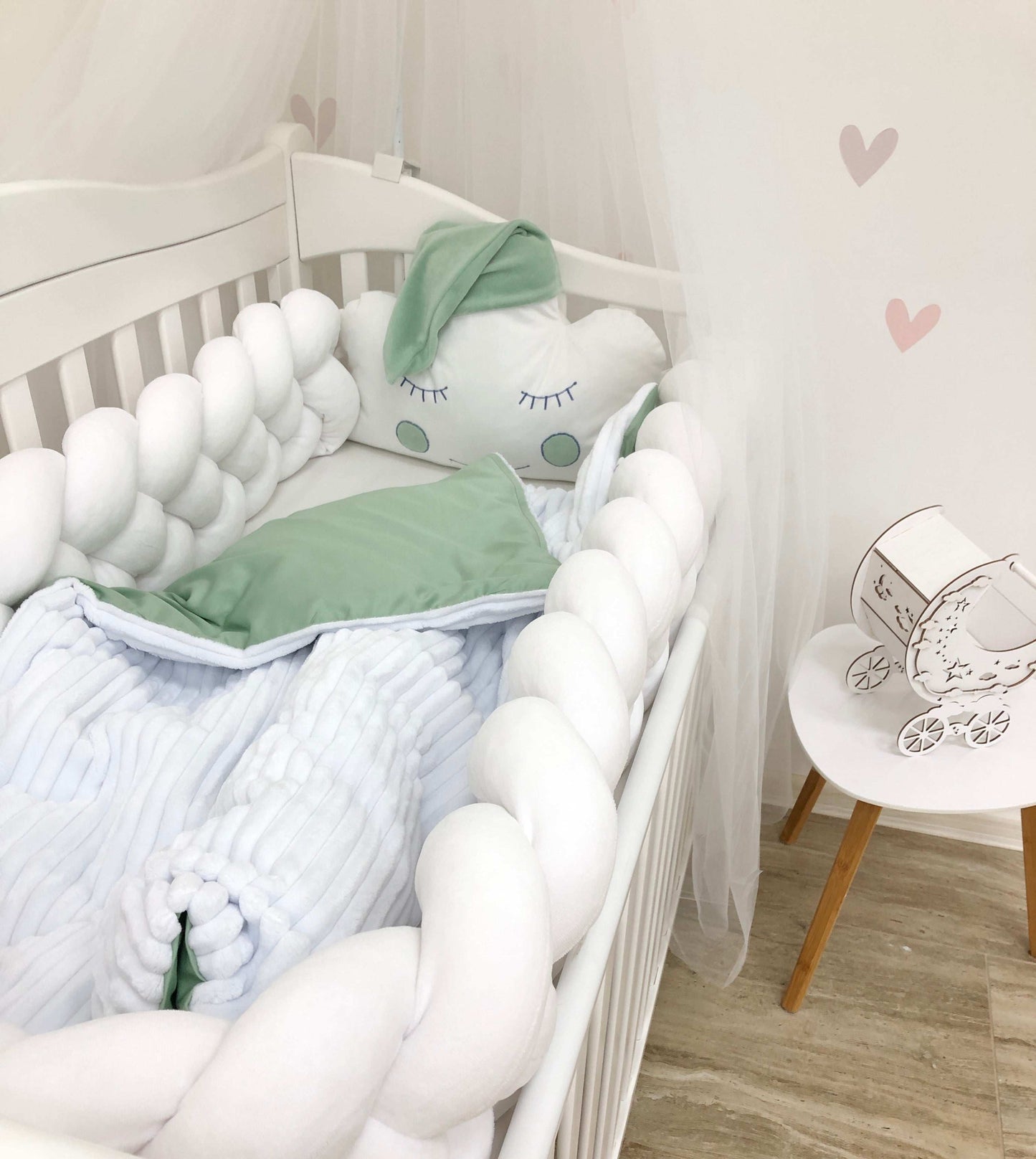 Crib set "White cloud" - Baby Bedding Worlds