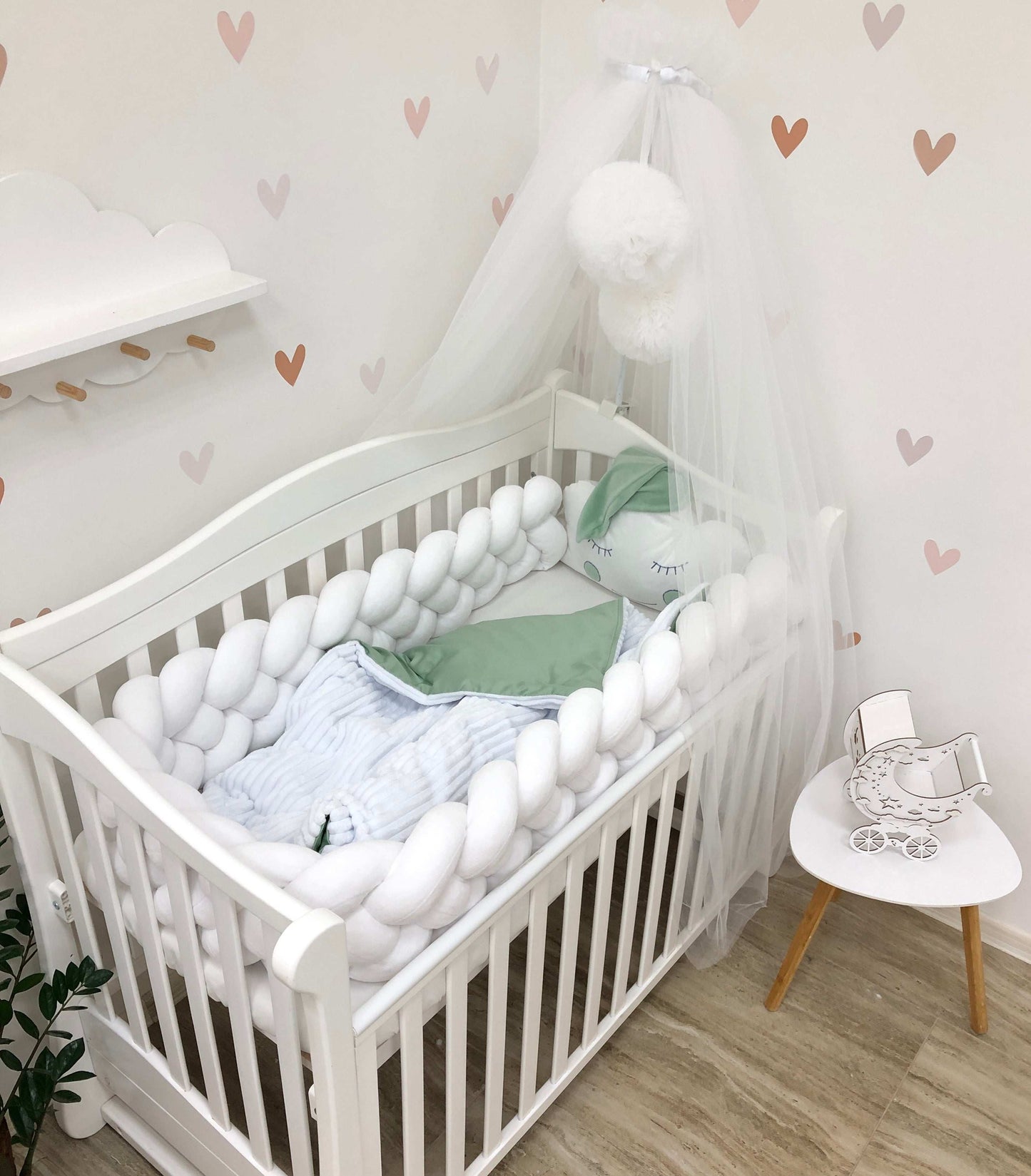Crib set "White cloud" - Baby Bedding Worlds