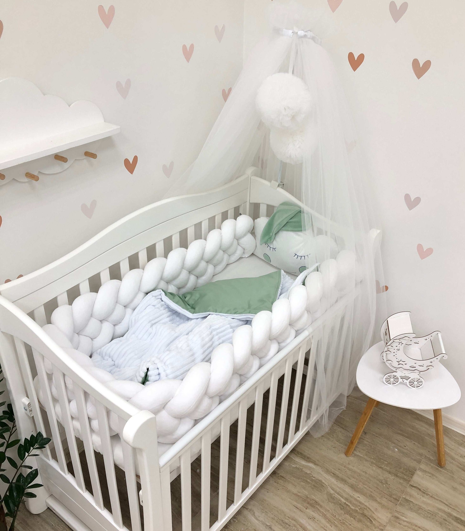 Crib set "White cloud" - Baby Bedding Worlds