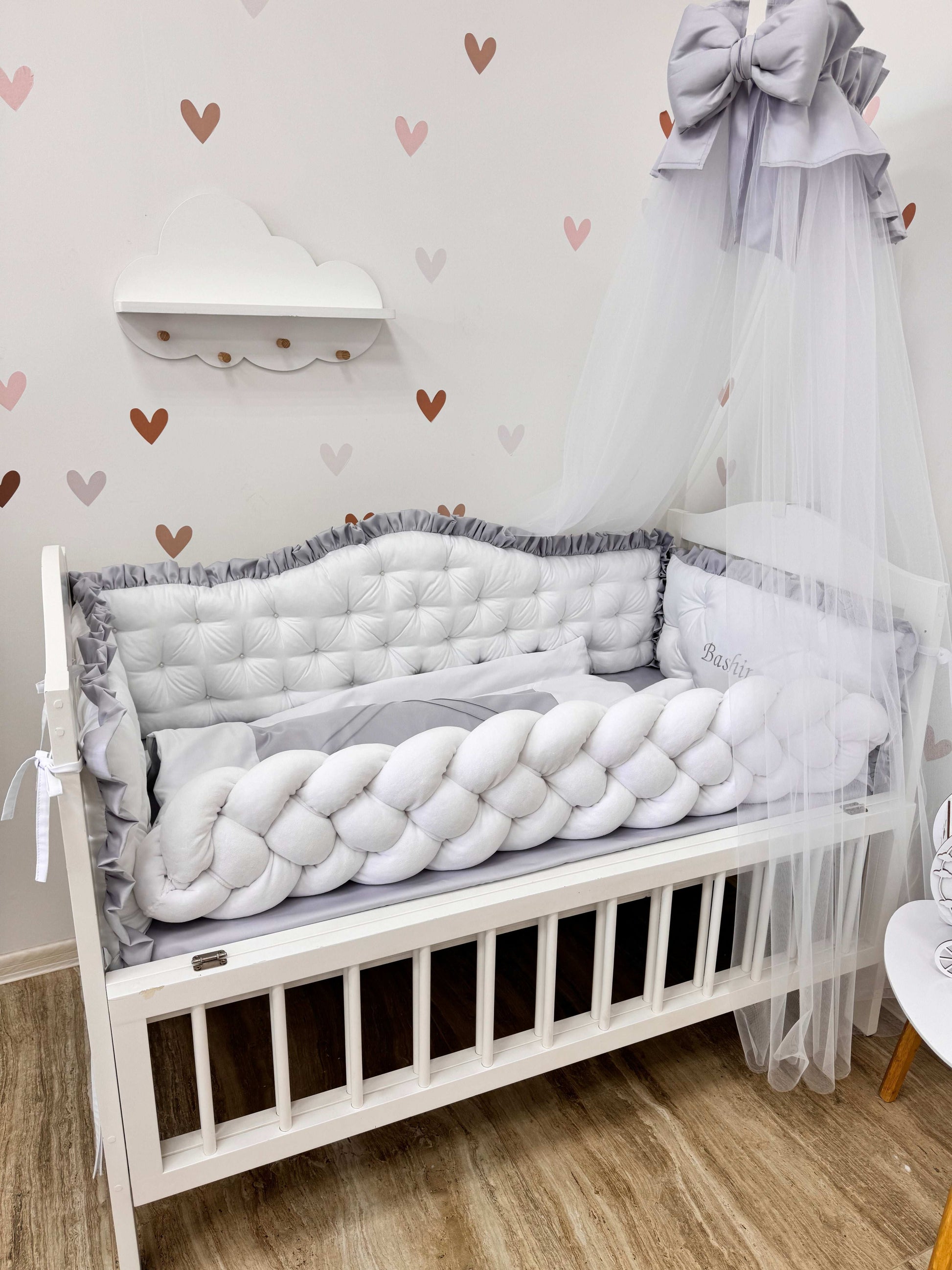 Crib Bedding Set "Grey Royal"